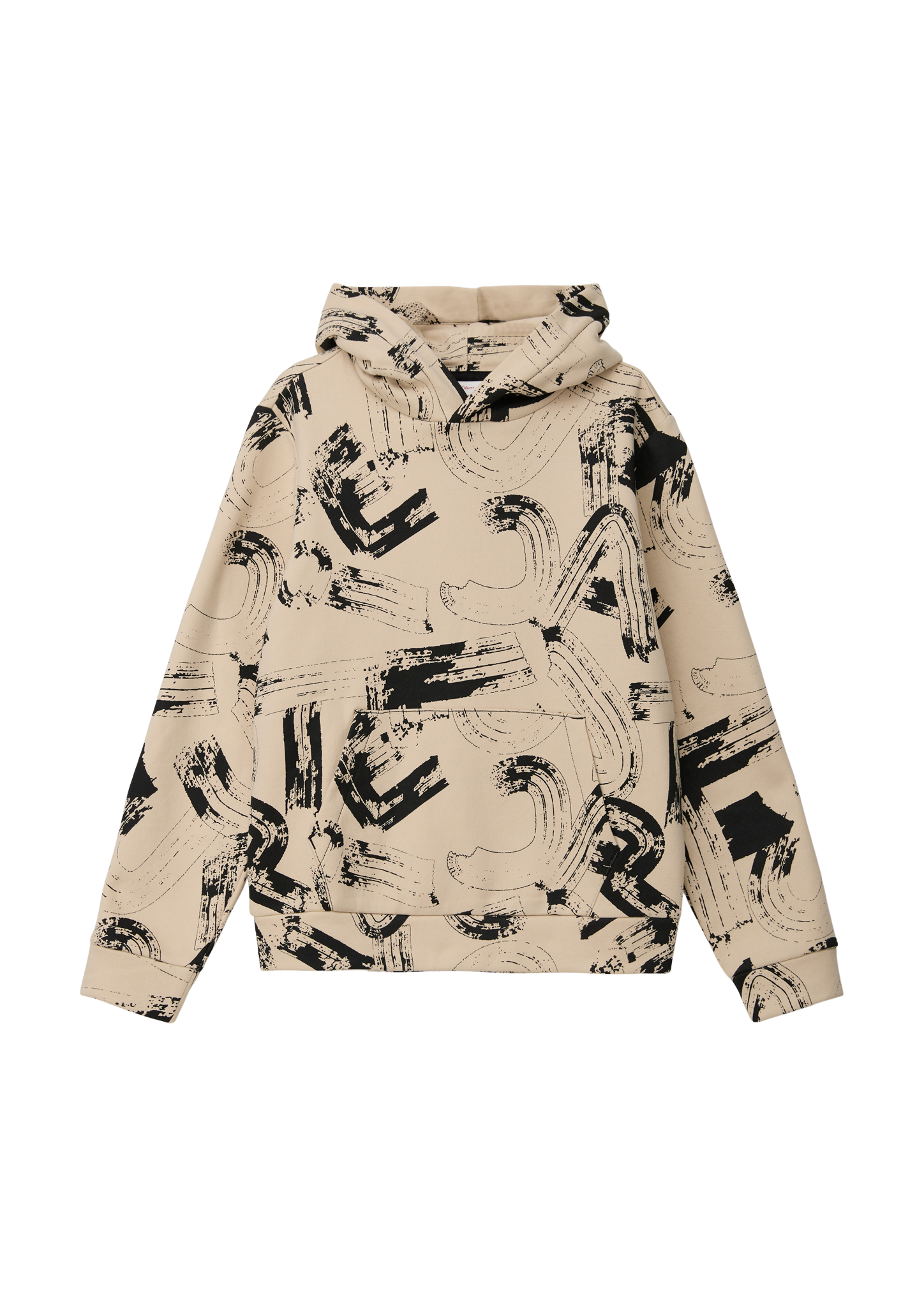 s.Oliver - Kapuzenpullover mit Allover-Print, Jungen, Beige