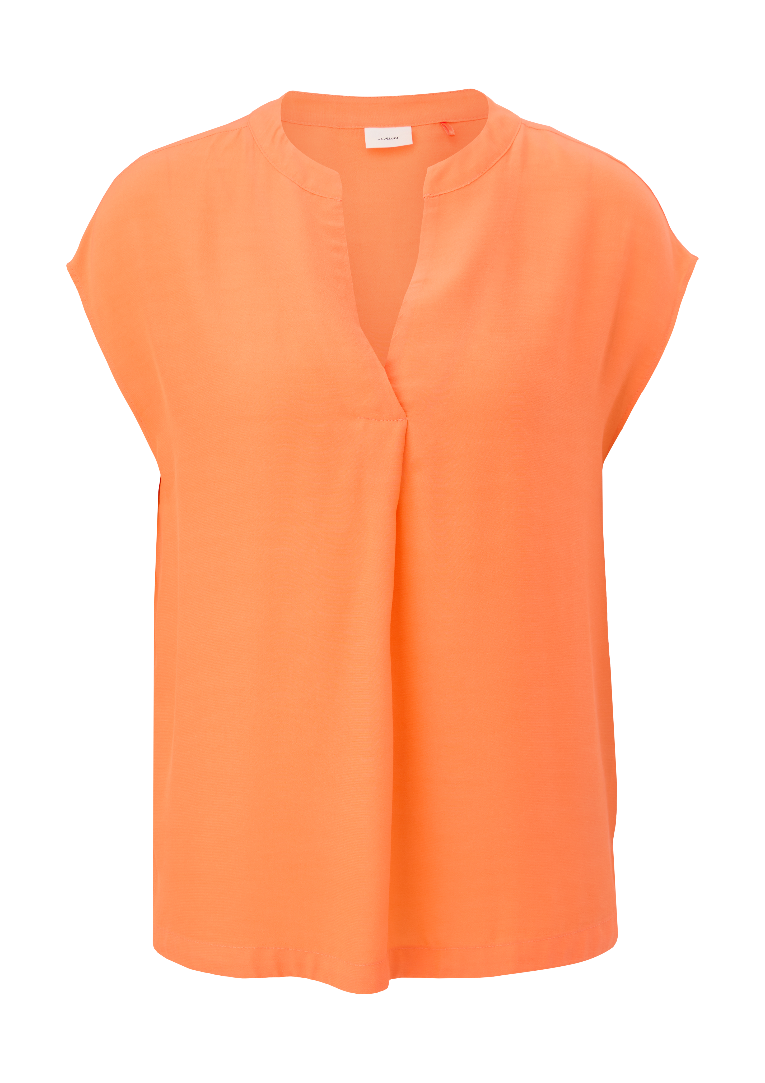 s.Oliver - Bluse mit Tunika-Ausschnitt, Damen, Orange