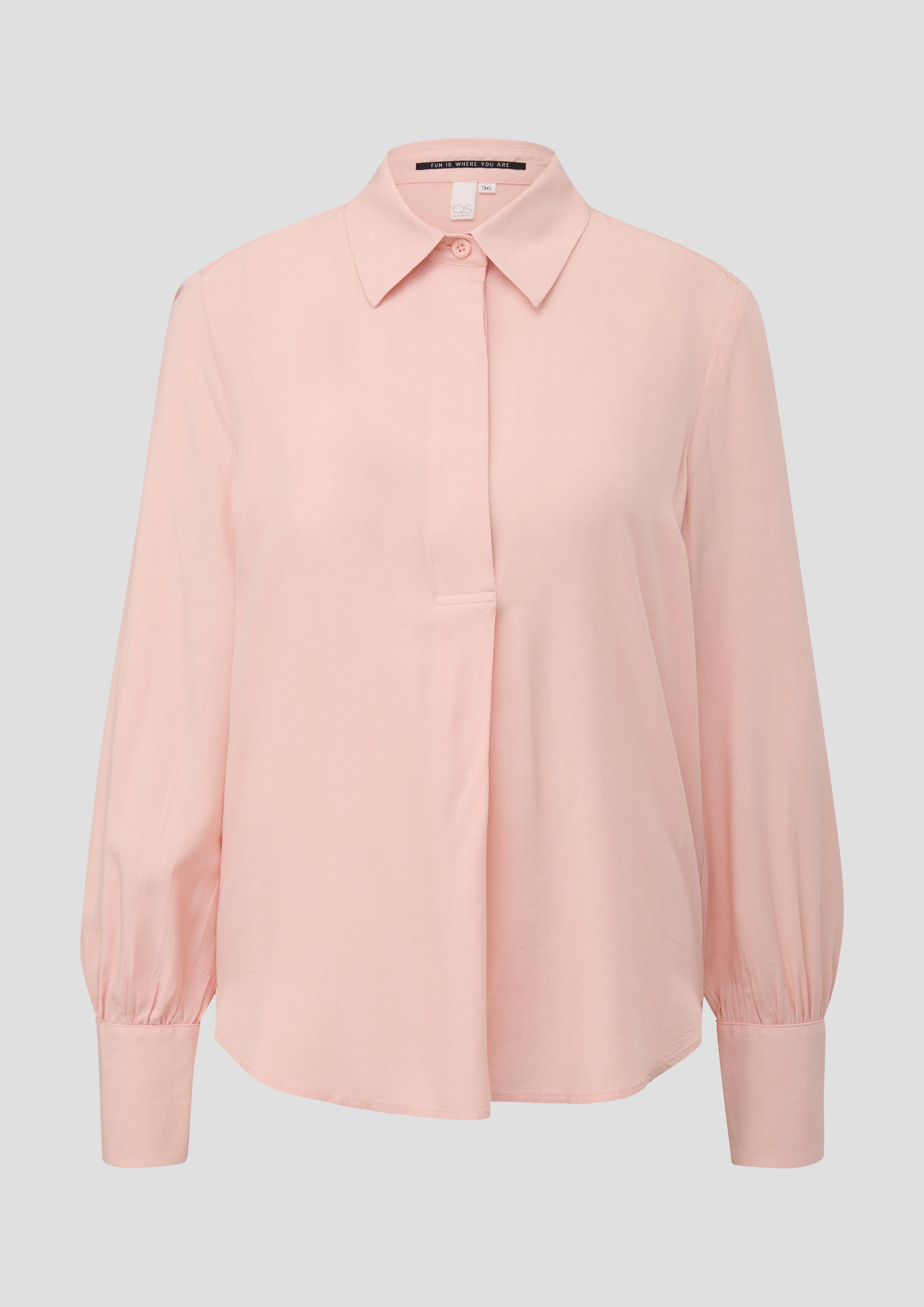 QS - Fließende Viskosebluse, Damen, Rosa