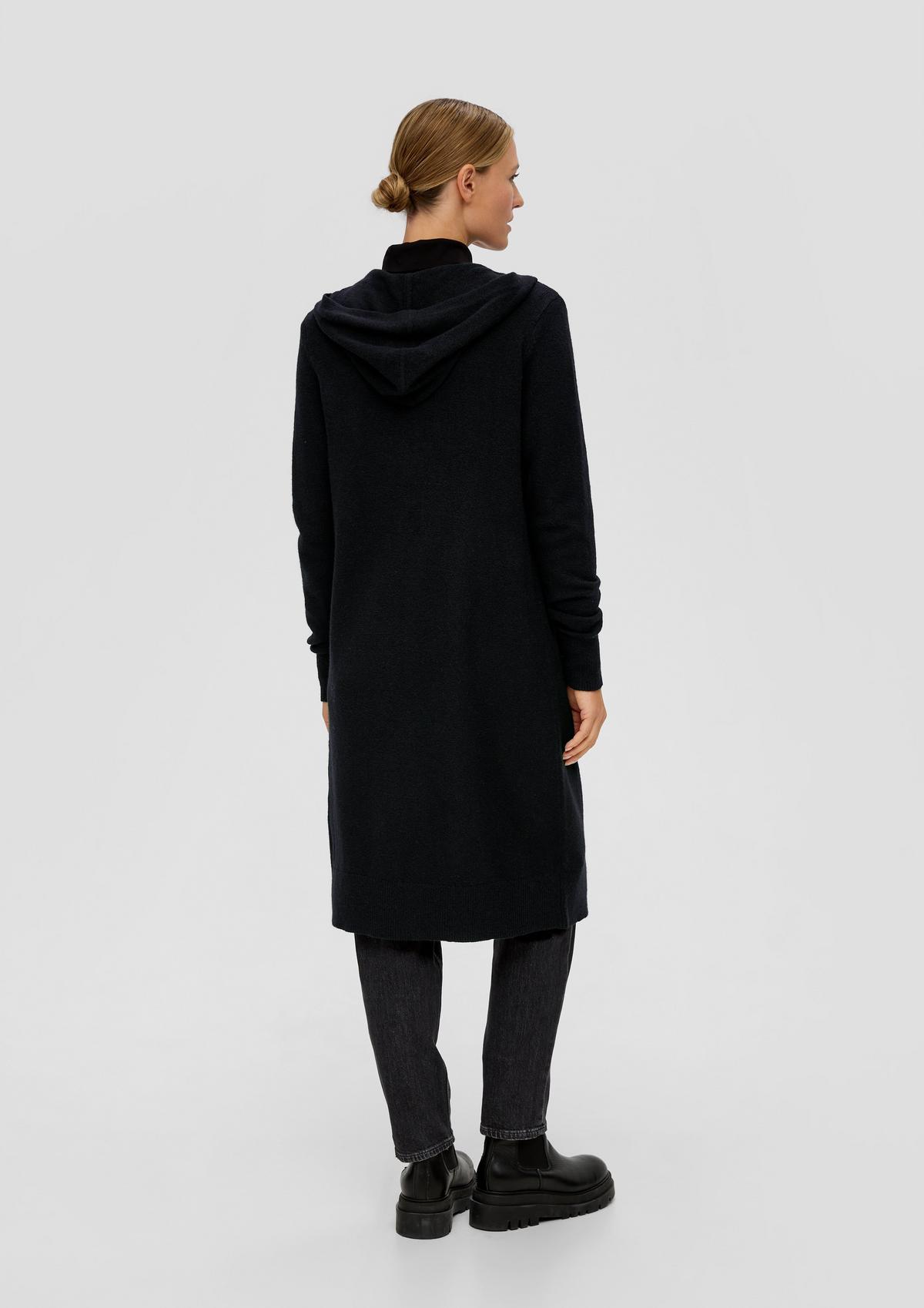 s.Oliver Hooded cardigan with wool