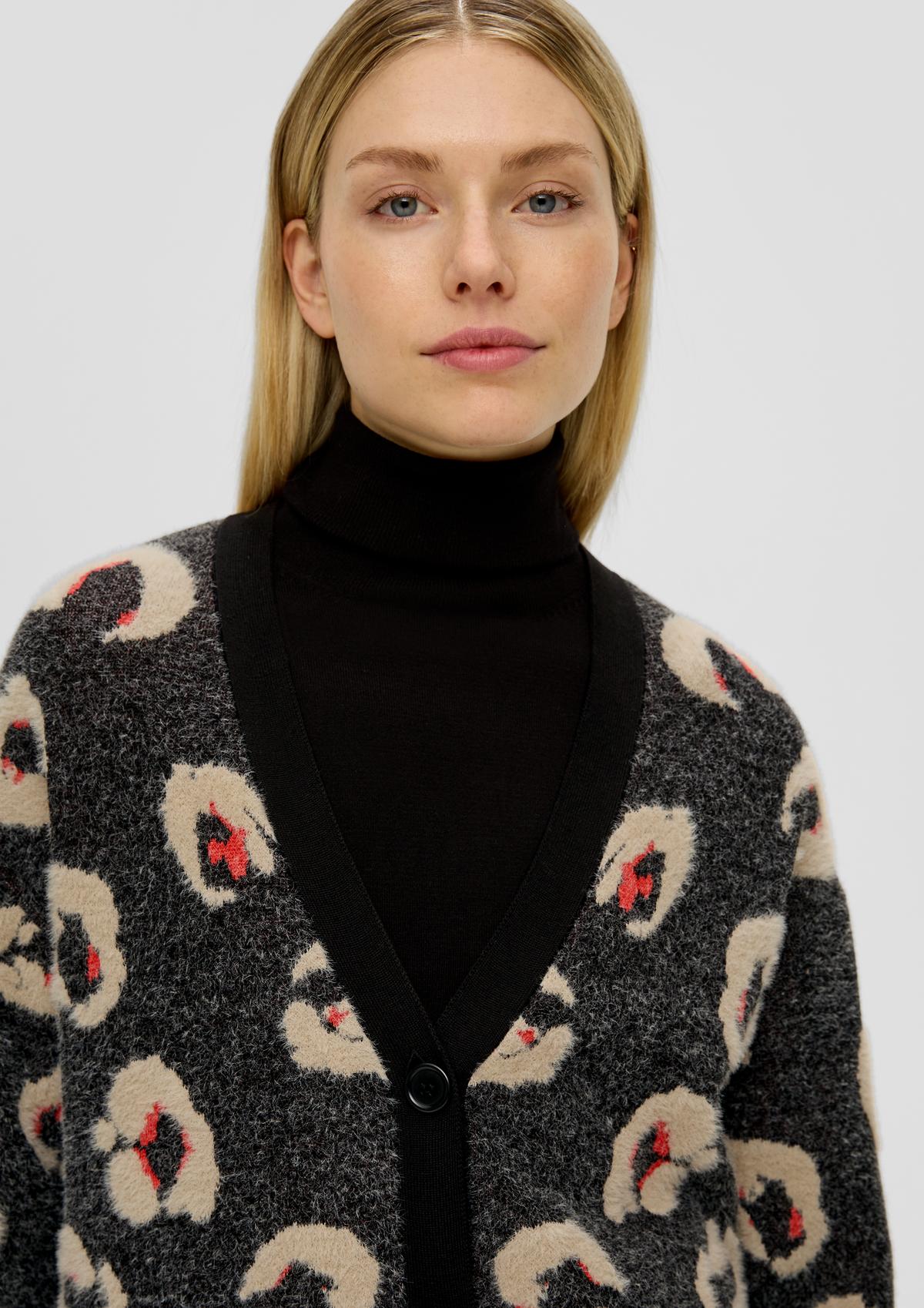 s.Oliver Cardigan with a leopard print pattern