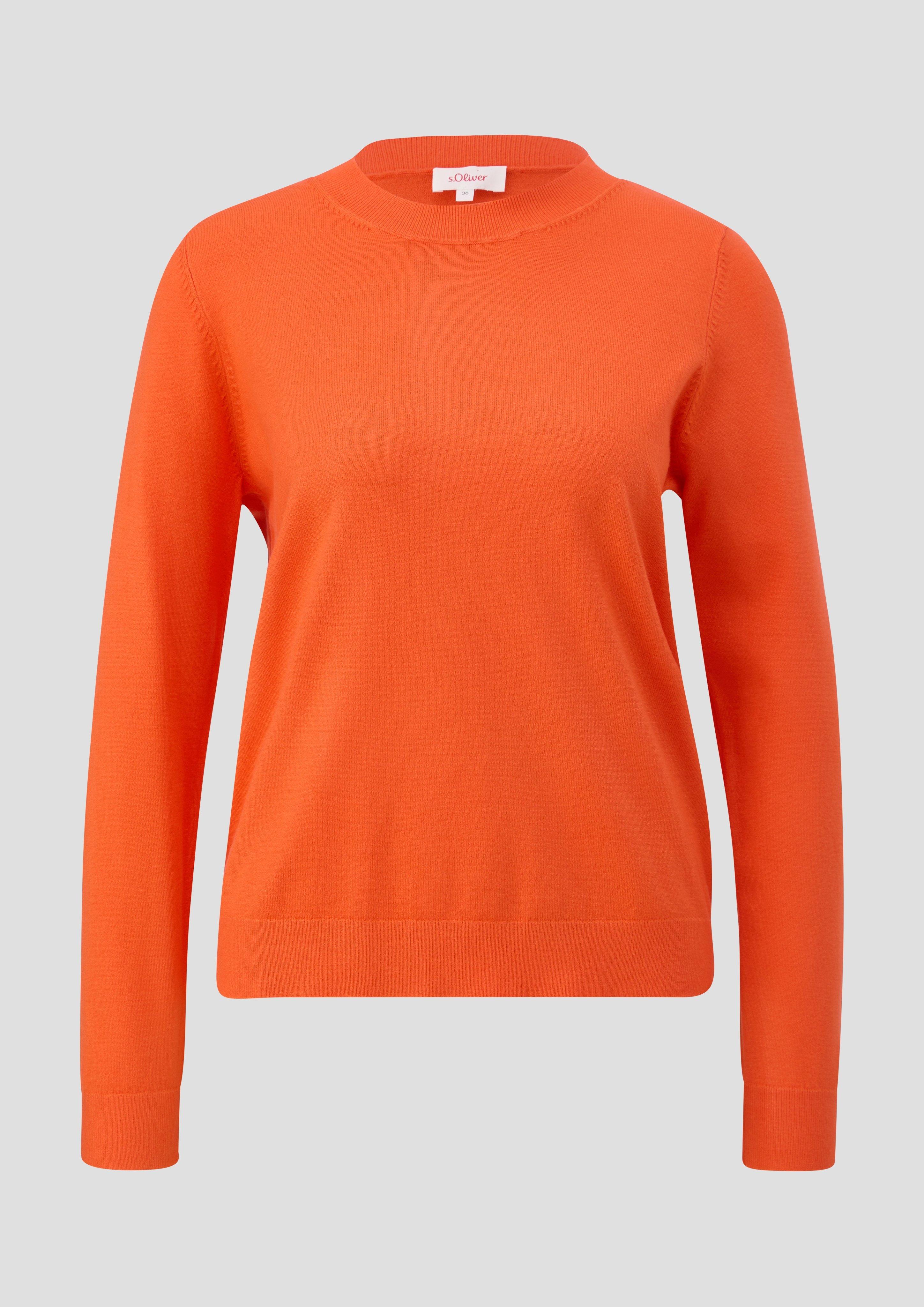 s.Oliver - Feinstrickpullover aus Viskosemix, Damen, Orange