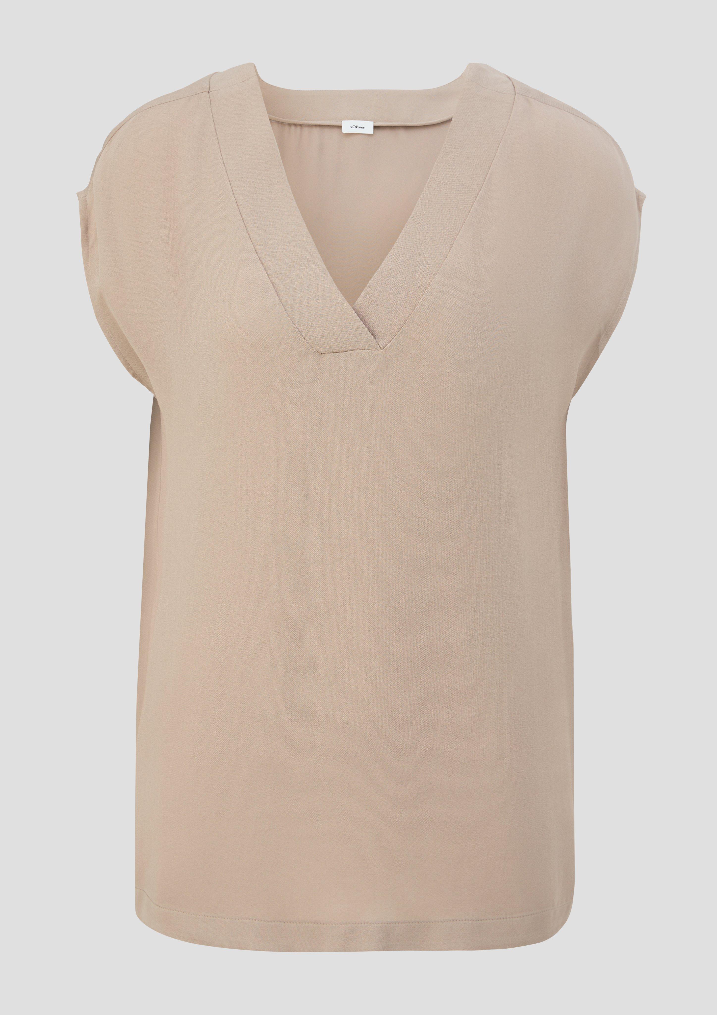 s.Oliver - Bluse mit Kappärmeln, Damen, Beige