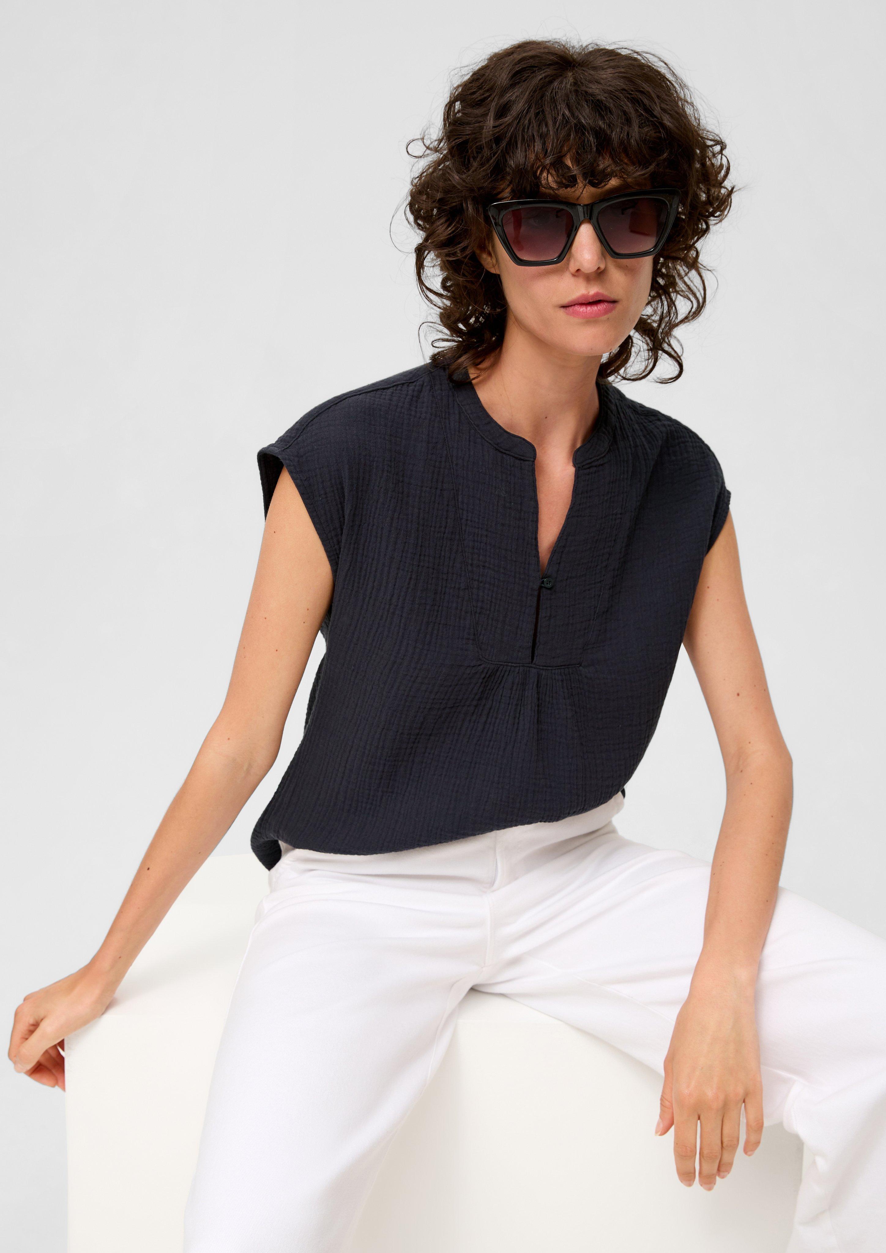 Blouse with a crinkle texture - ecru | s.Oliver