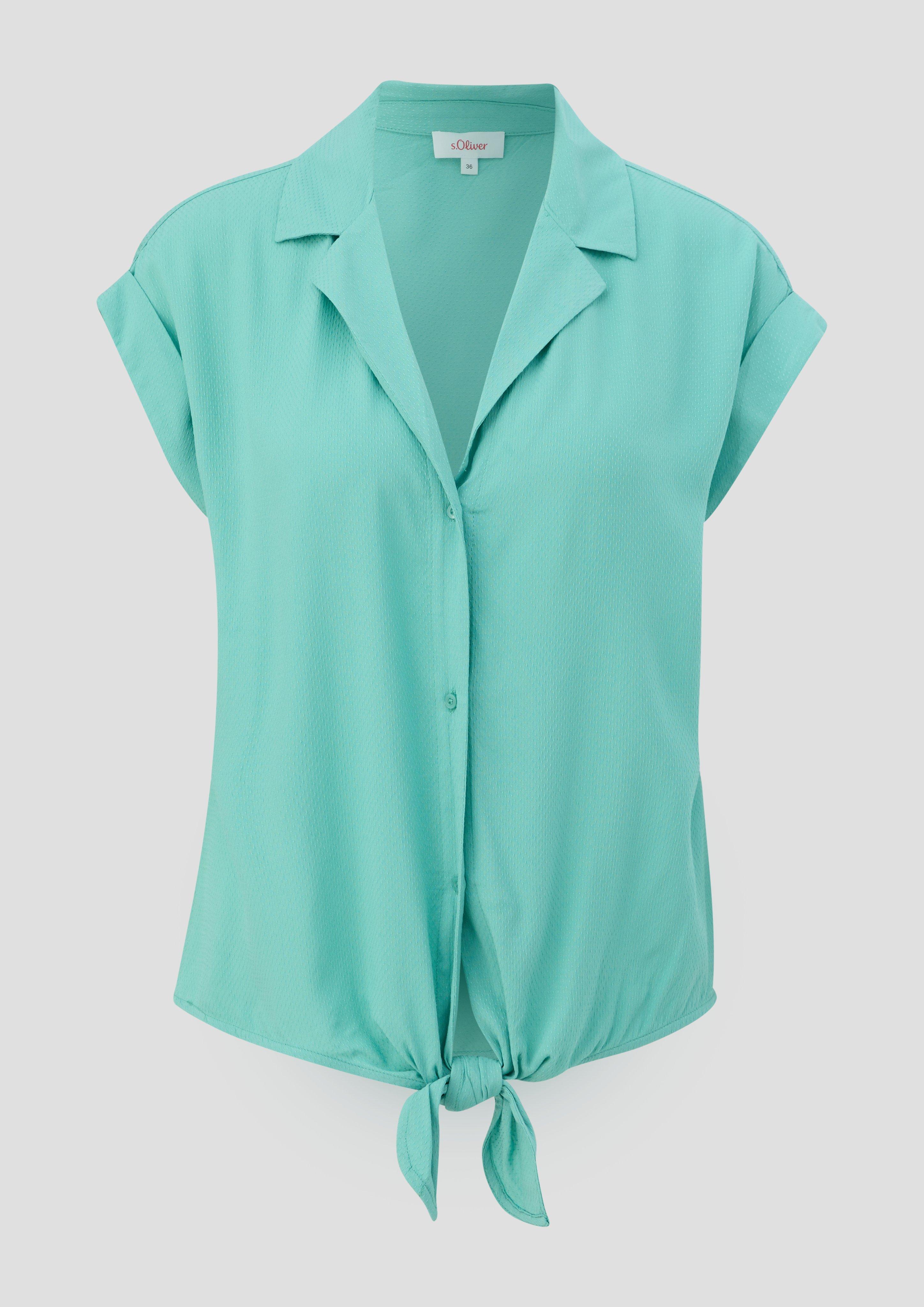 s.Oliver - Bluse mit Knoten-Detail, Damen, türkis