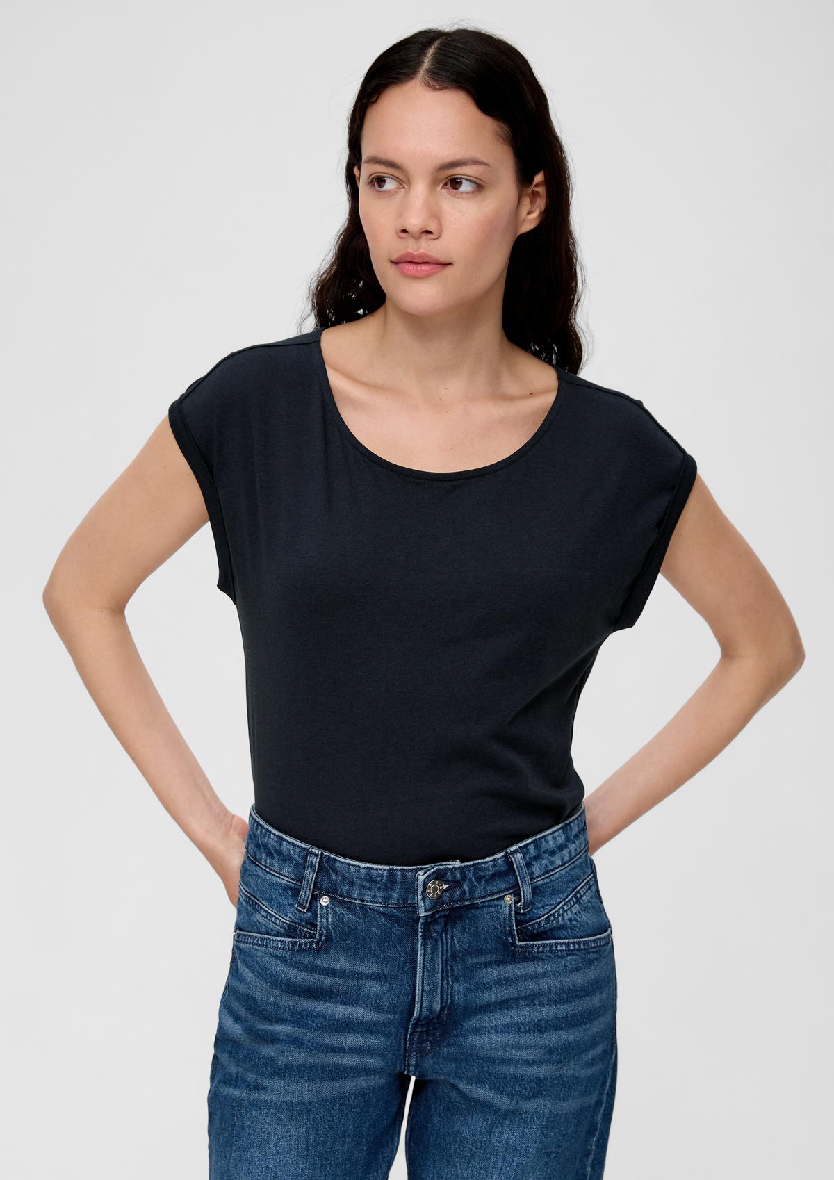 T-Shirt mit Rücken-Ausschnitt - ecru