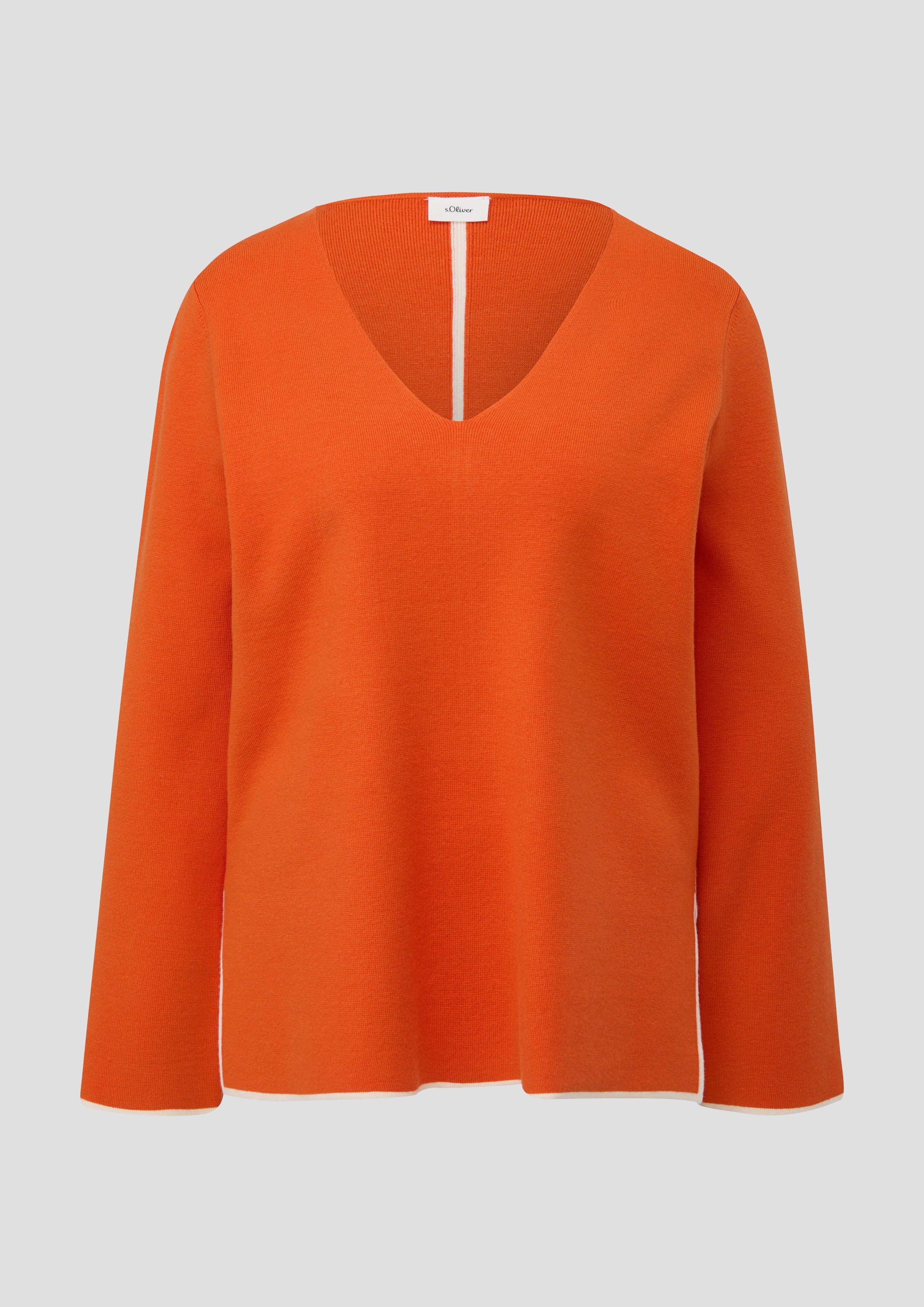 s.Oliver - Strickpullover aus Viskosemix, Damen, Orange