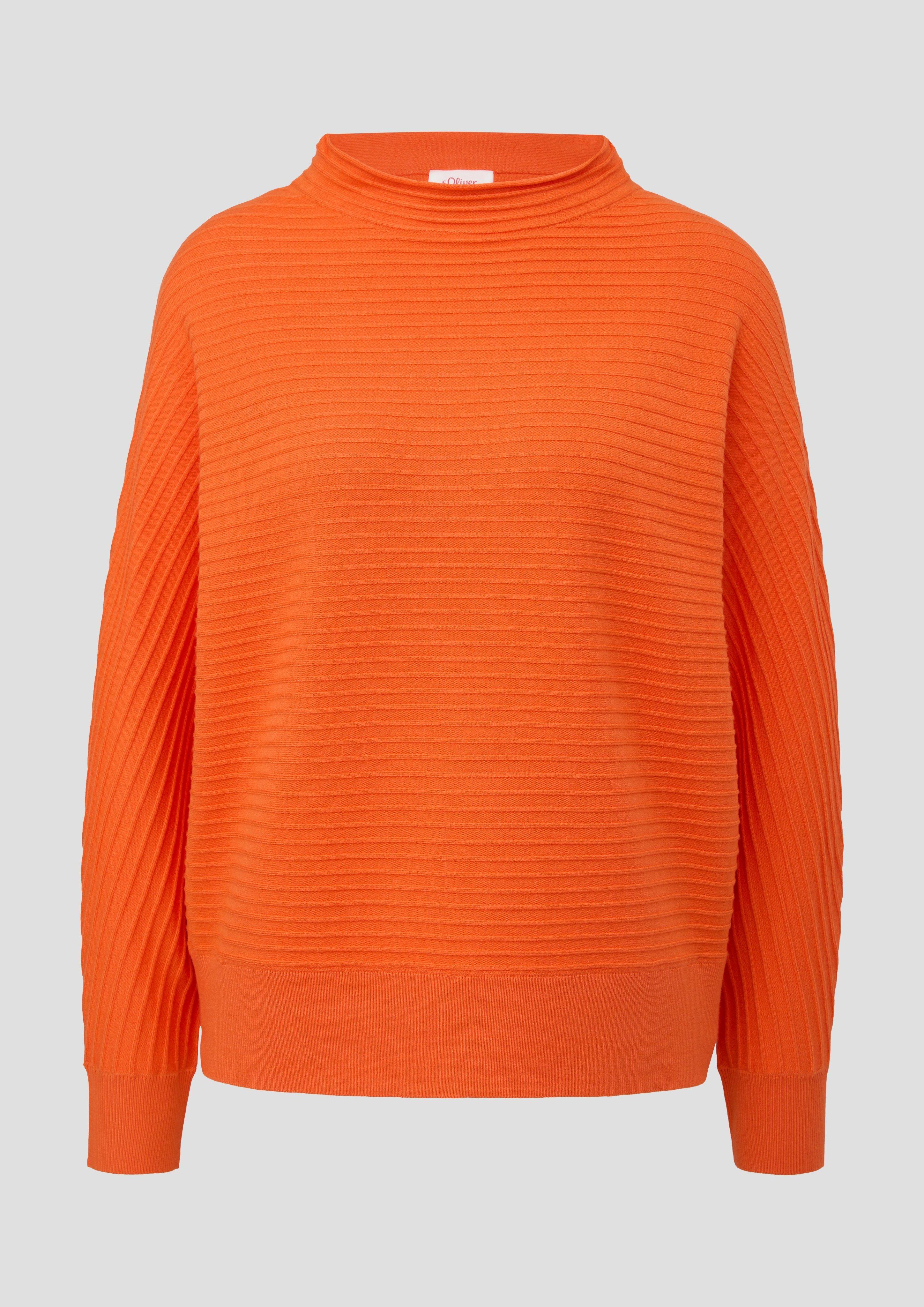 s.Oliver - Strickpullover mit Fledermausärmeln, Damen, Orange