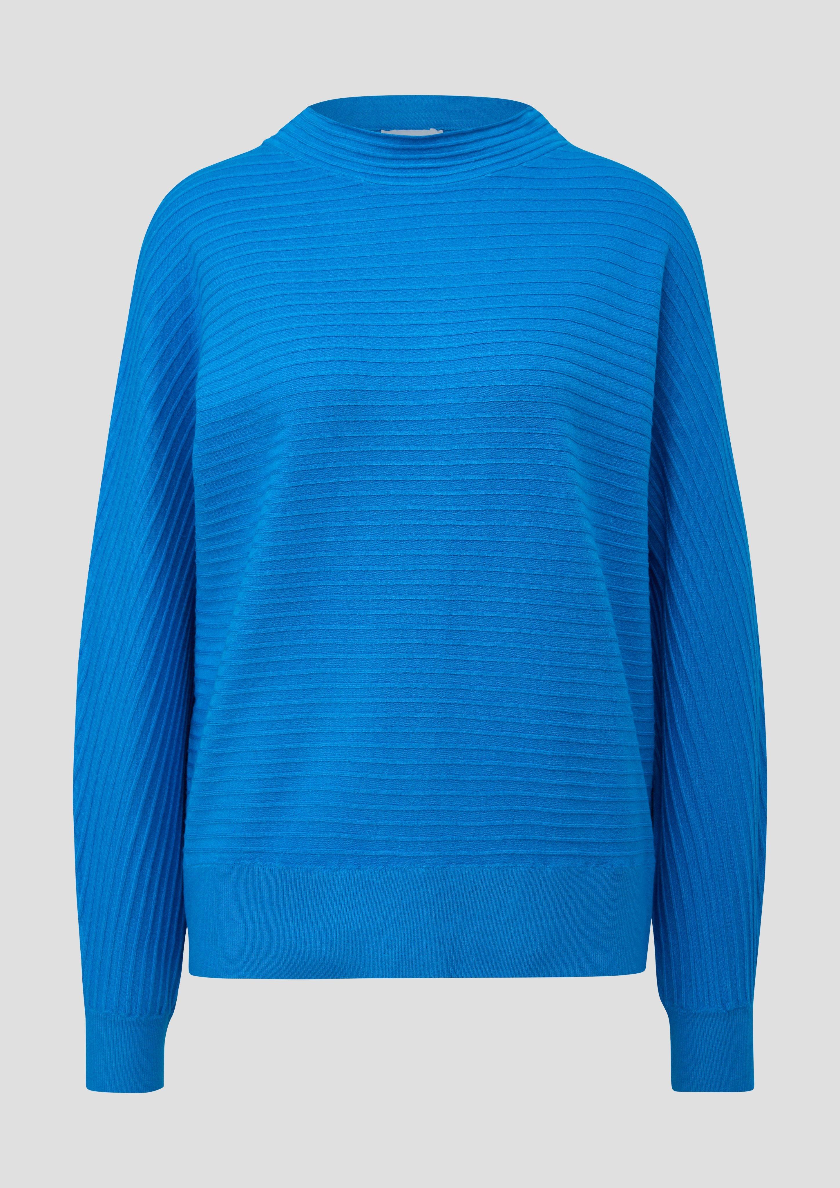 s.Oliver - Strickpullover mit Fledermausärmeln, Damen, blau