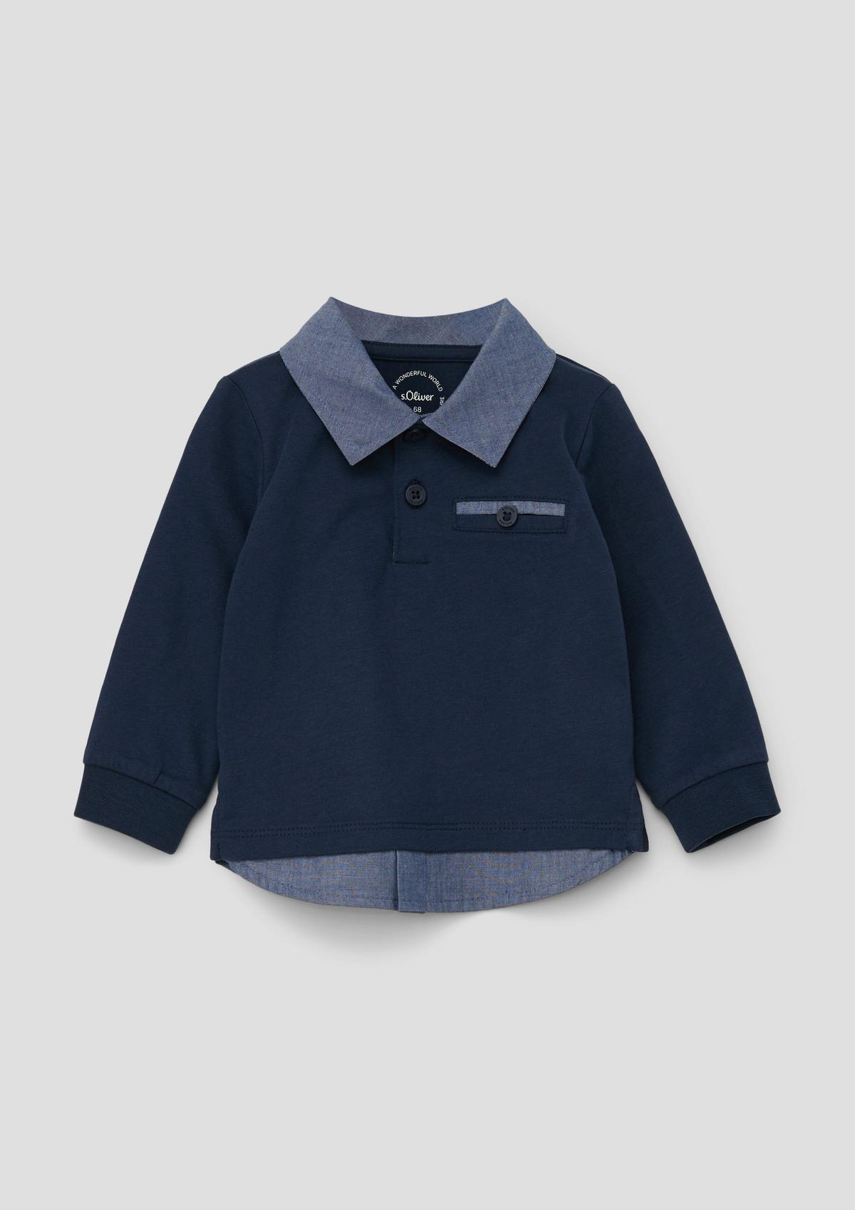 Polo shirt in a layered look - navy