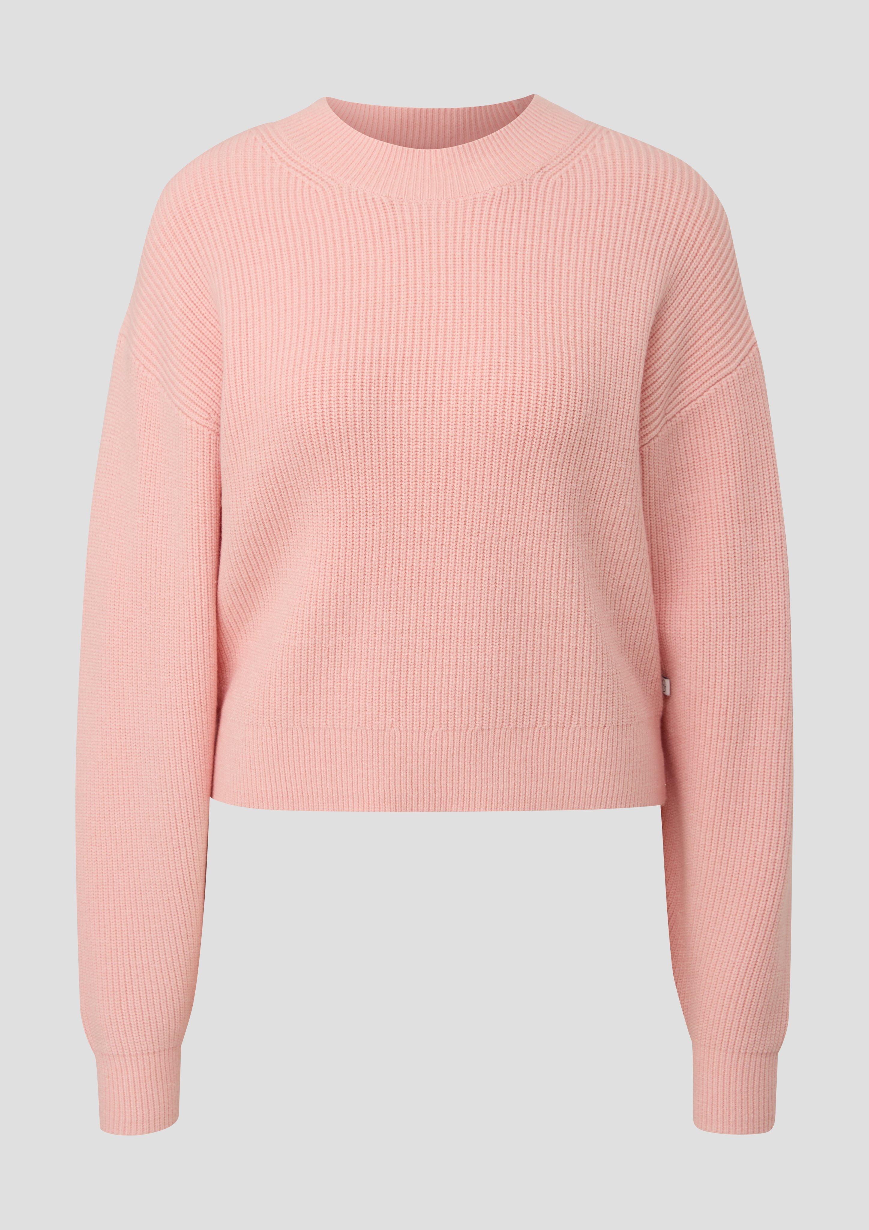 QS - Strickpullover aus Viskosemix, Damen, orange|pink