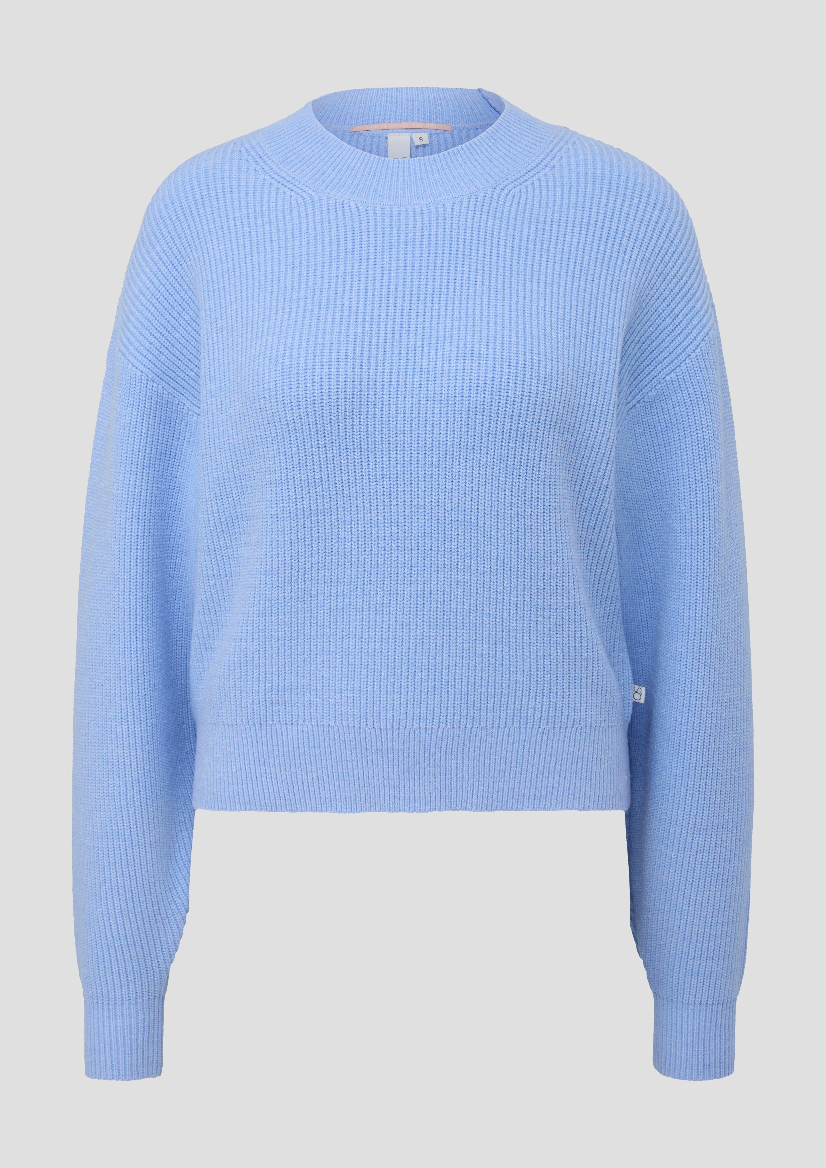 QS - Strickpullover aus Viskosemix, Damen, blau