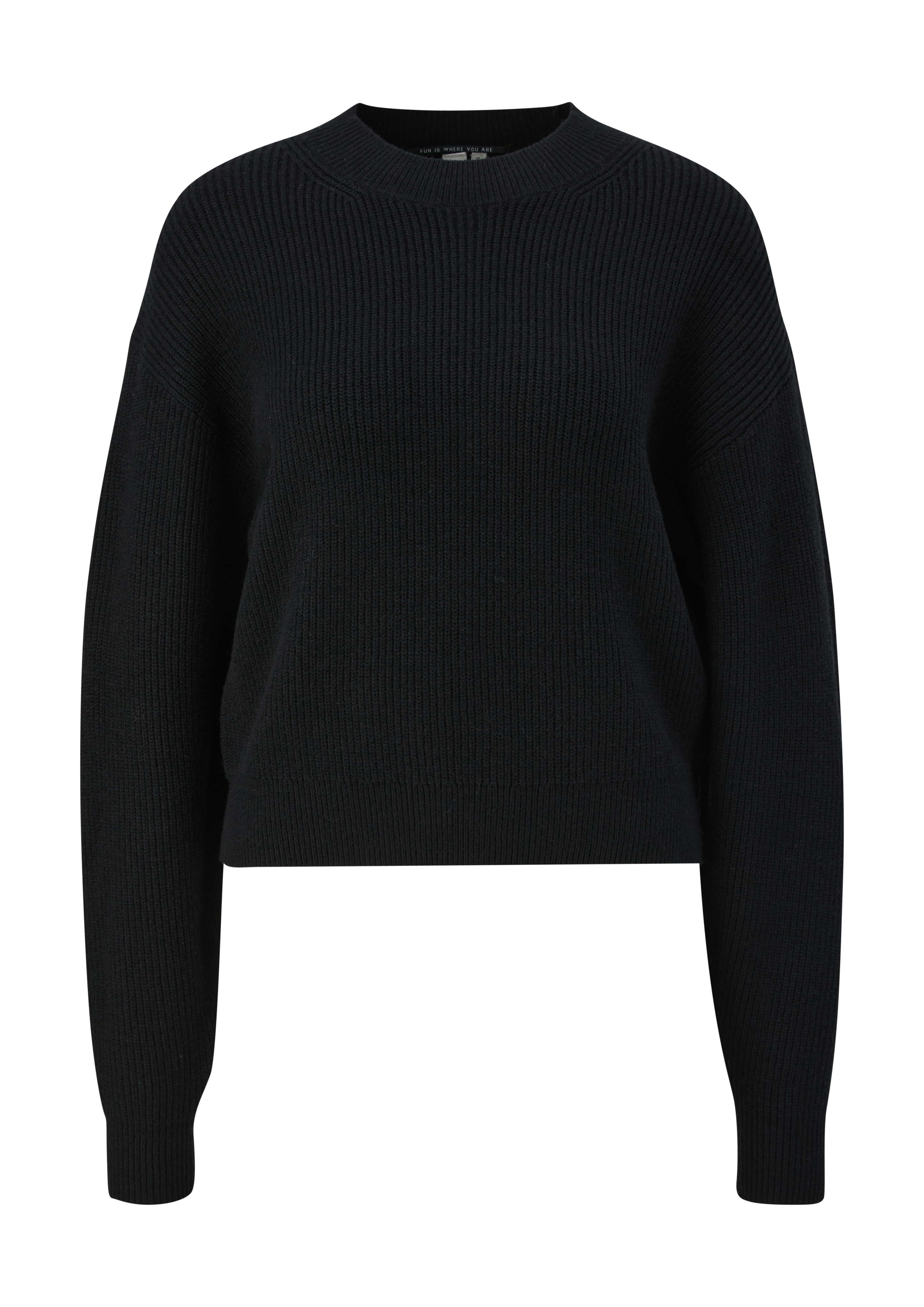 QS - Strickpullover aus Viskosemix, Damen, schwarz