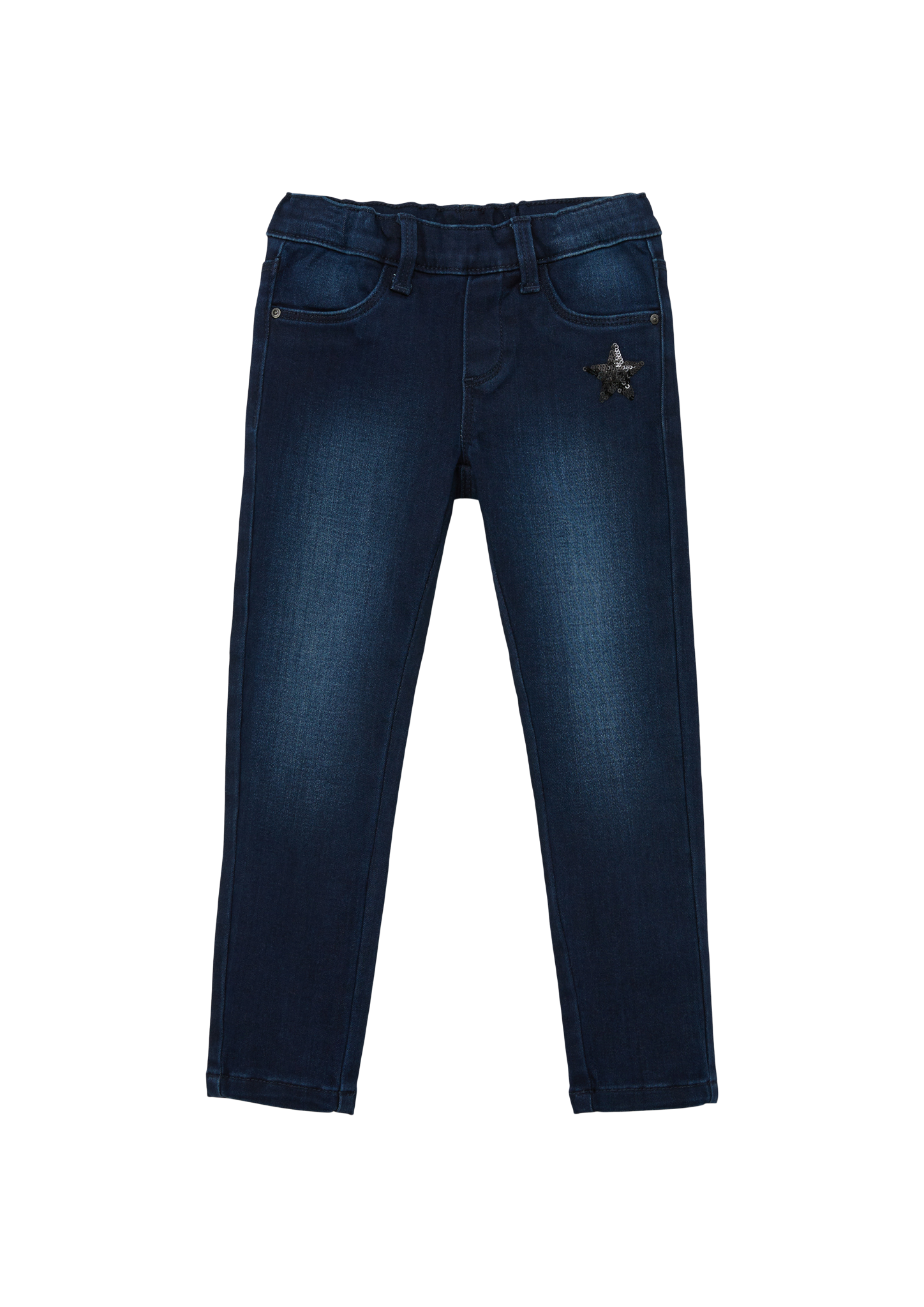 s.Oliver - Jeans Treggings / Slim Fit  / High Rise / Slim Leg / Pailletten-Stern, Kinder, blau