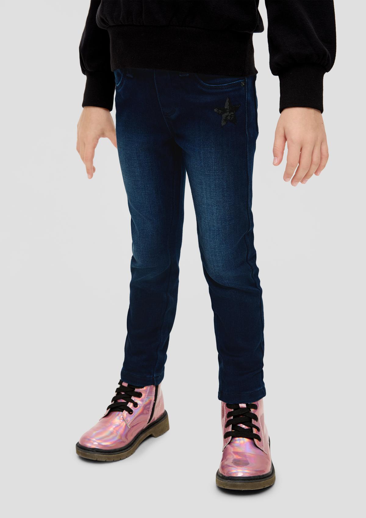 Jeans tregging / slim fit / high rise / slim leg / ster van pailletjes