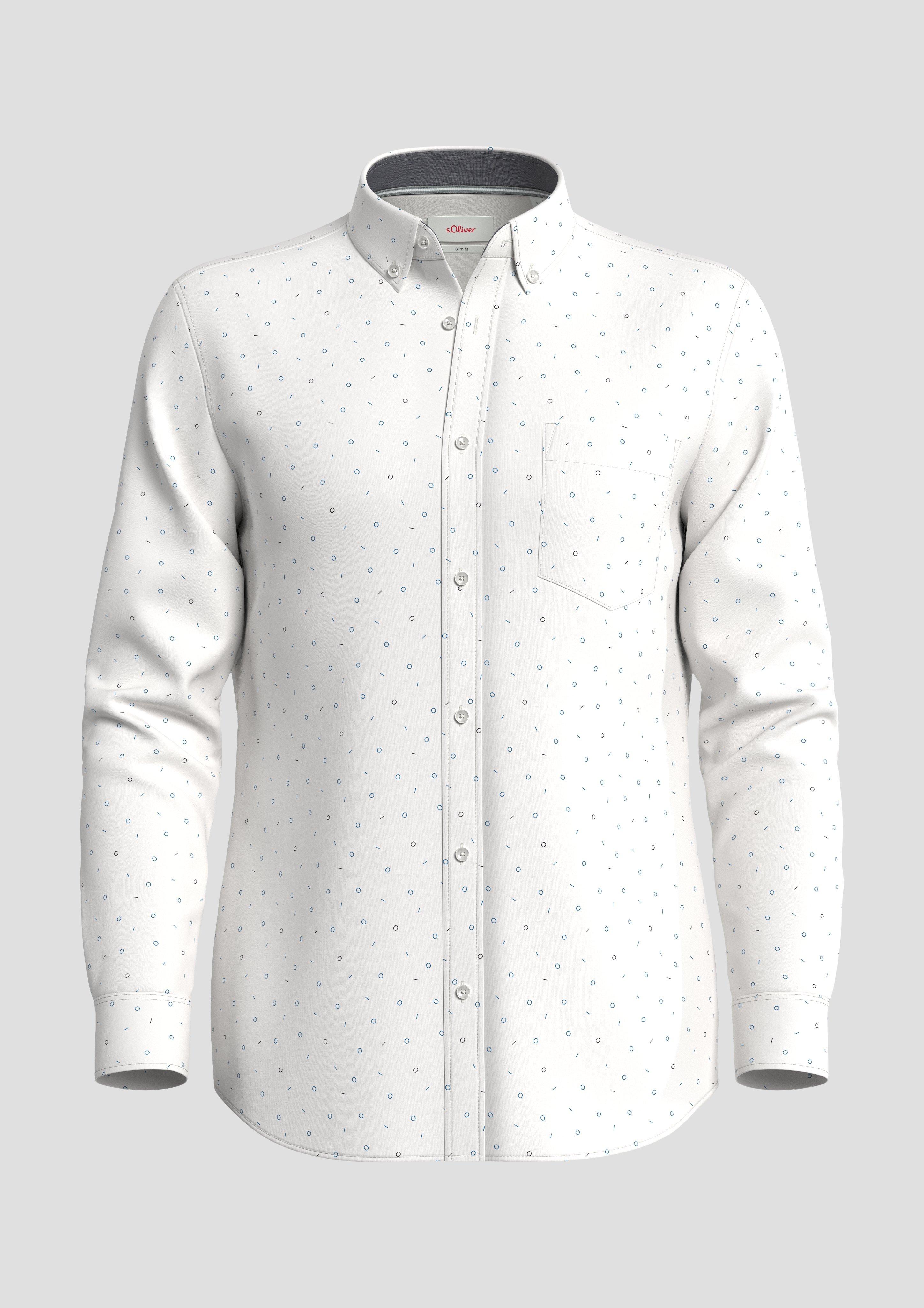 s.Oliver Slim: Hemd mit Allover-Print