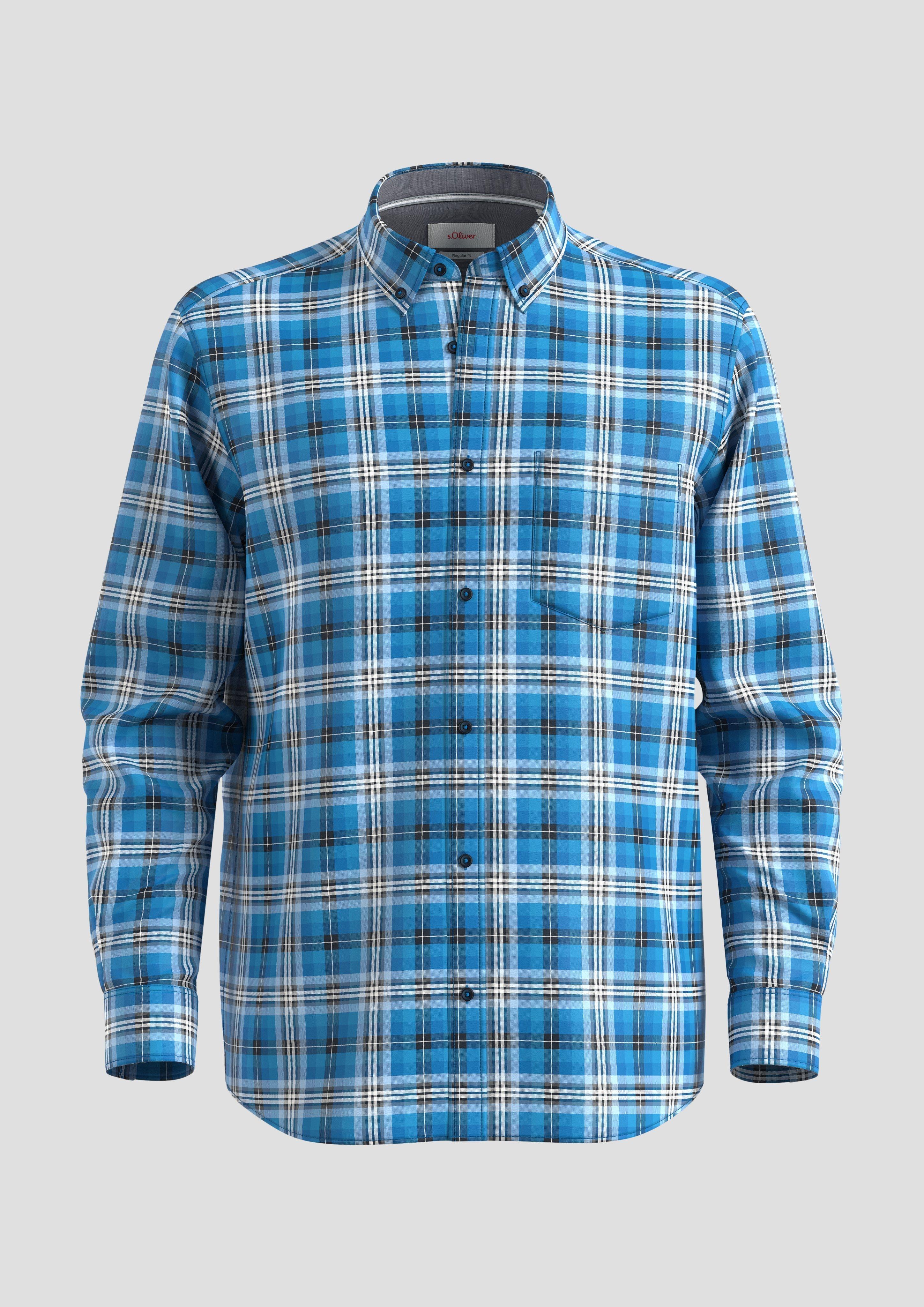 s.Oliver - Regular: Button Down-Hemd, Herren, blau