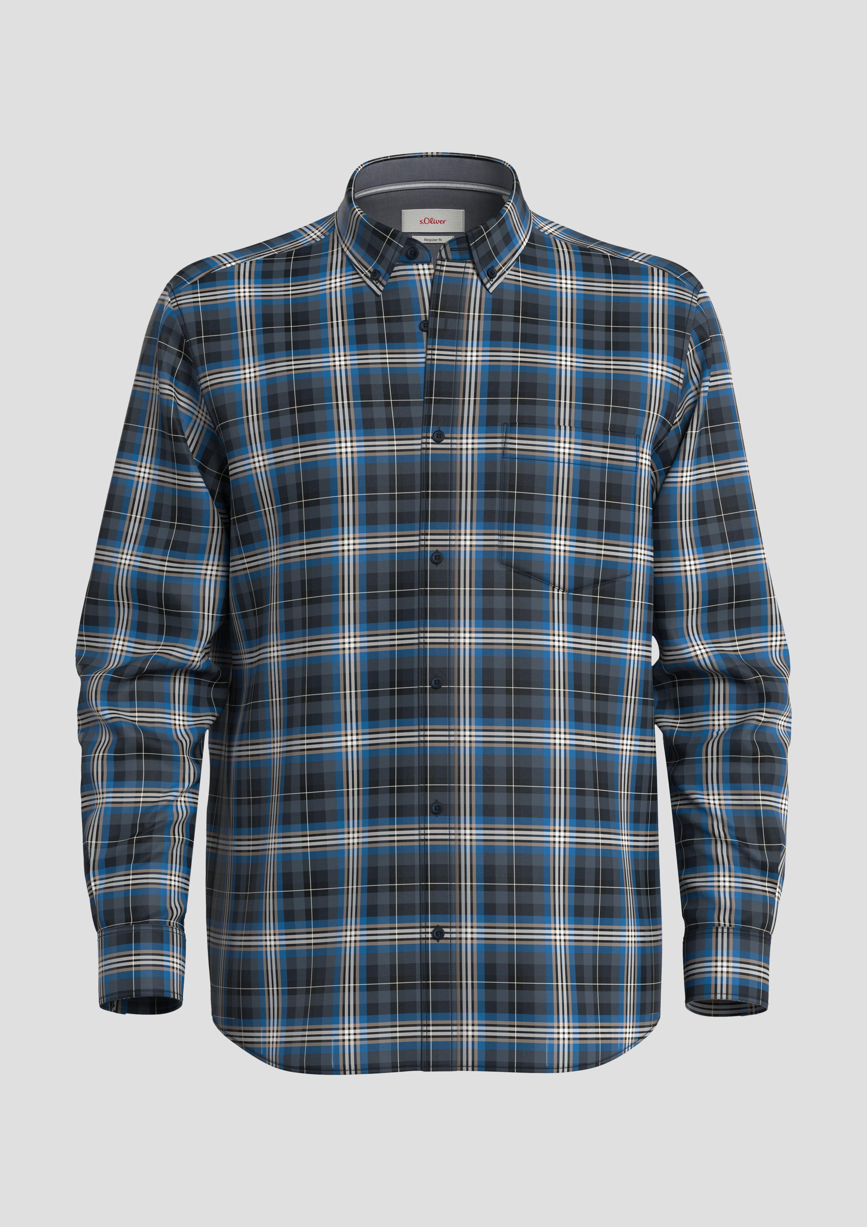 s.Oliver - Regular: Button Down-Hemd, Herren, blau