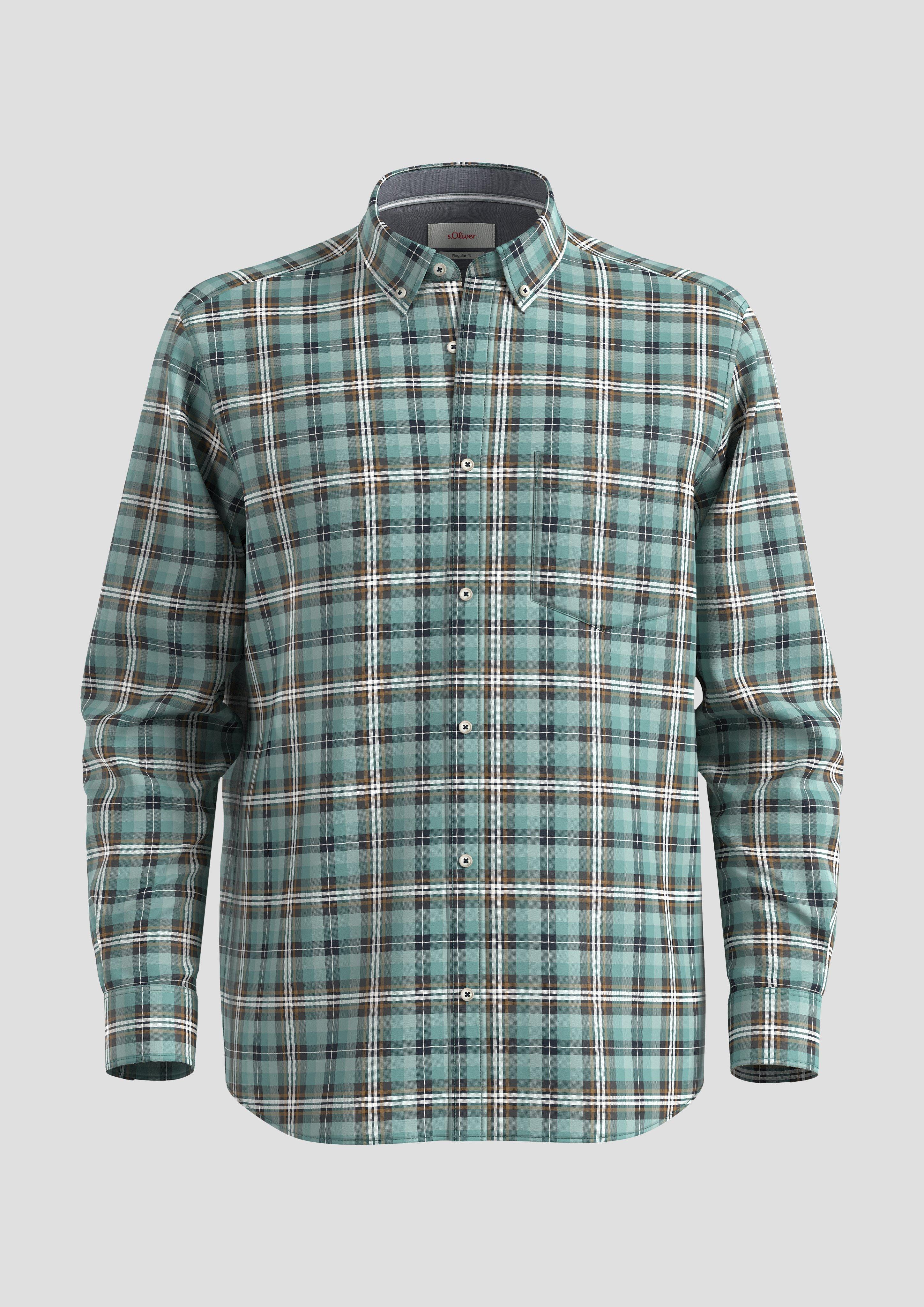 s.Oliver - Regular: Button Down-Hemd, Herren, Blau