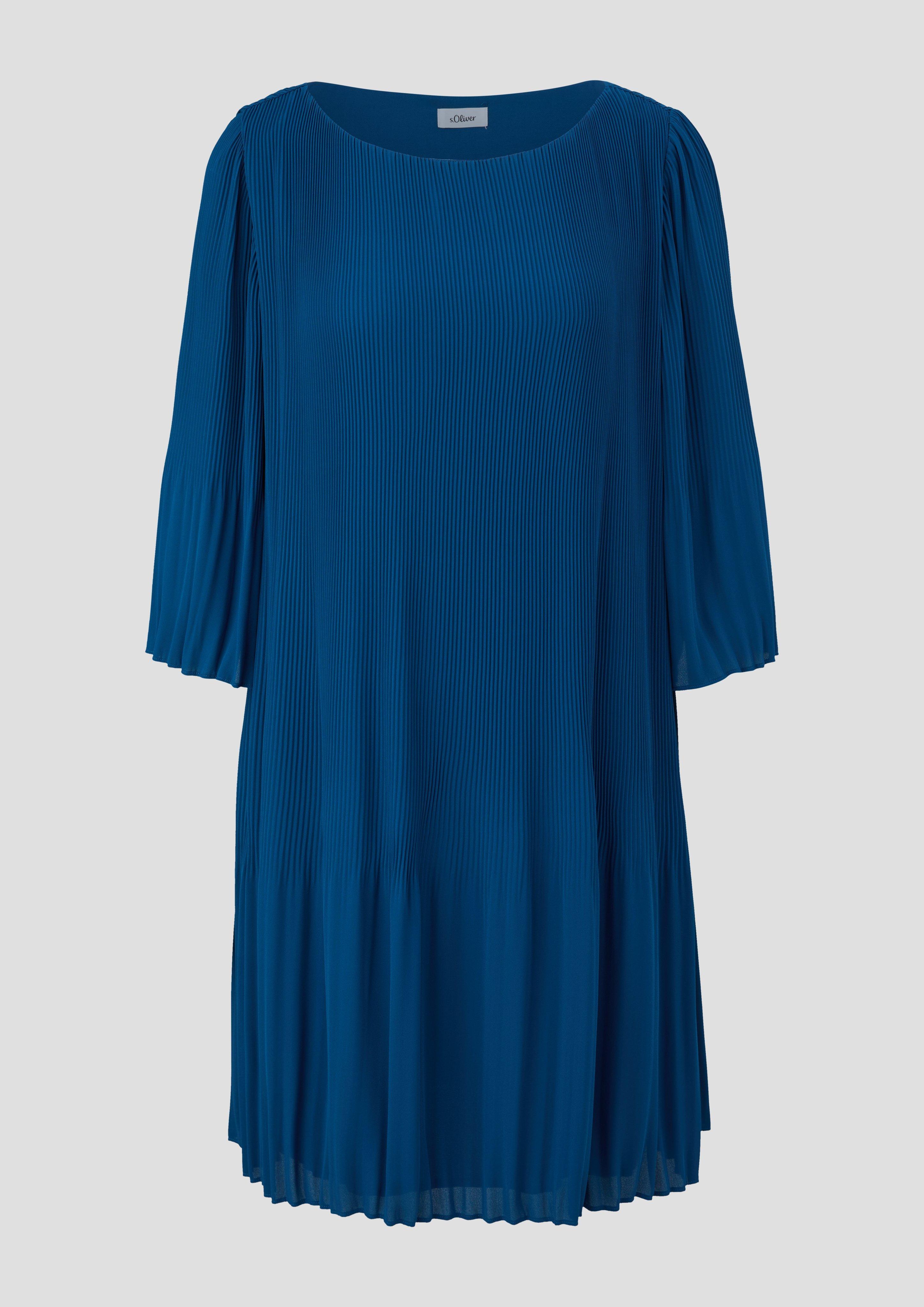 s.Oliver - Minikleid mit Plisseefalten, Damen, Blau