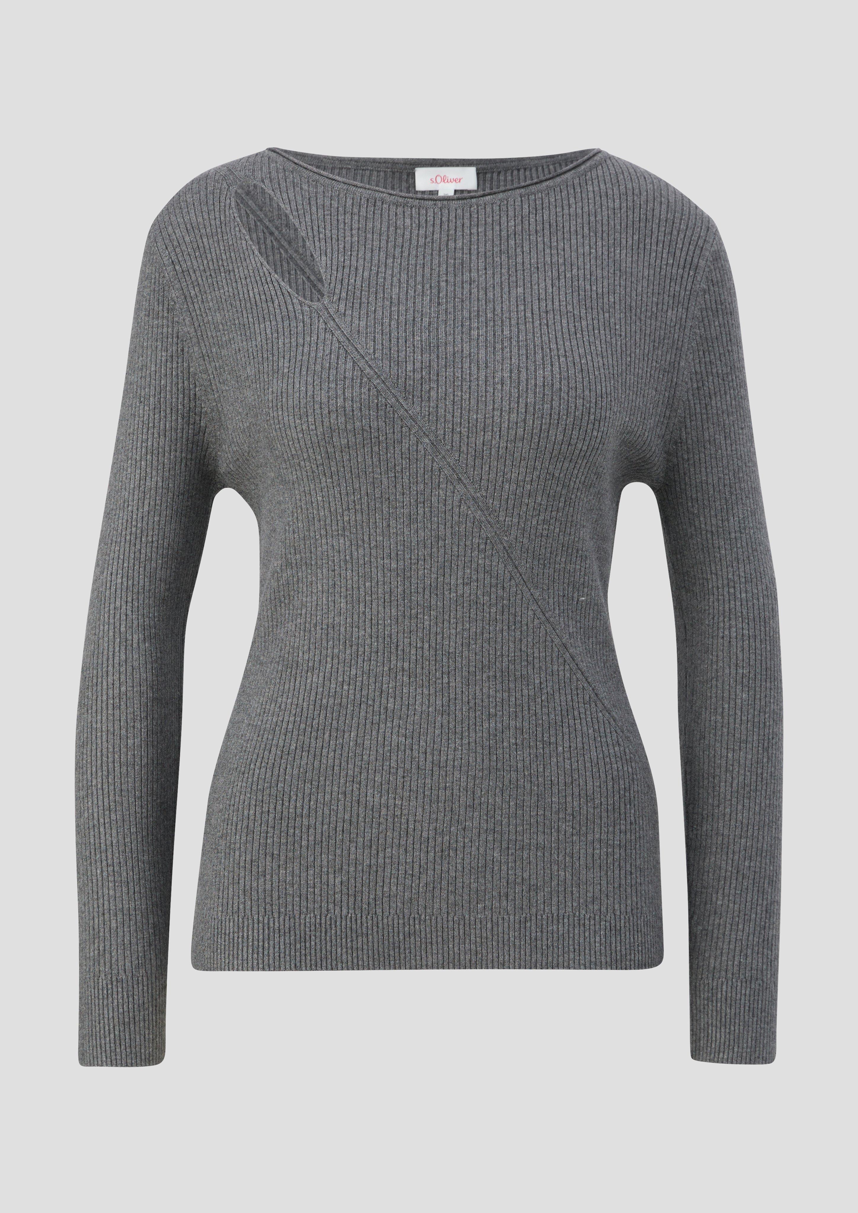 s.Oliver - Strickpullover aus Viskosestretch, Damen, grau