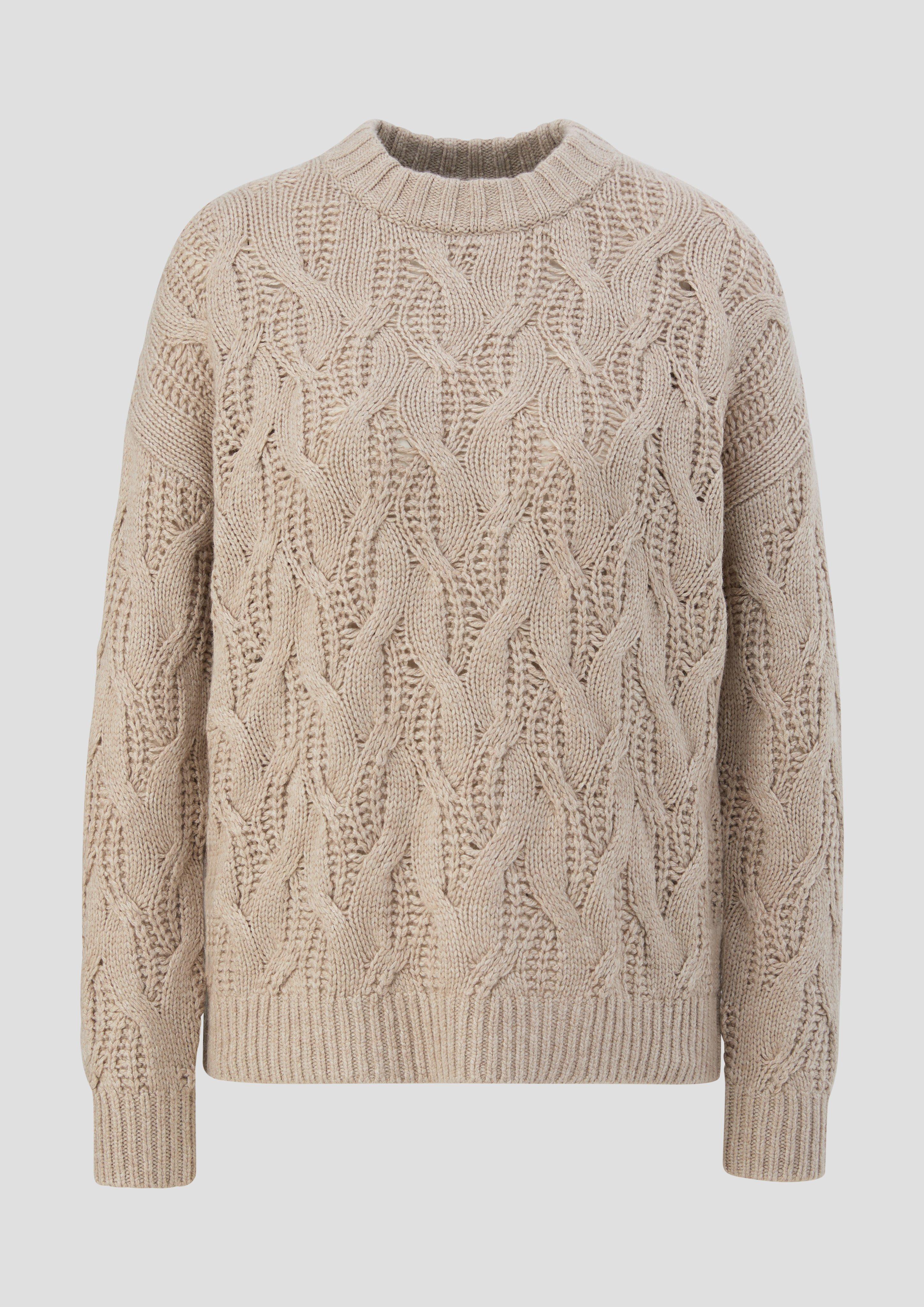 s.Oliver - Strickpullover aus Viskosemix, Damen, Beige