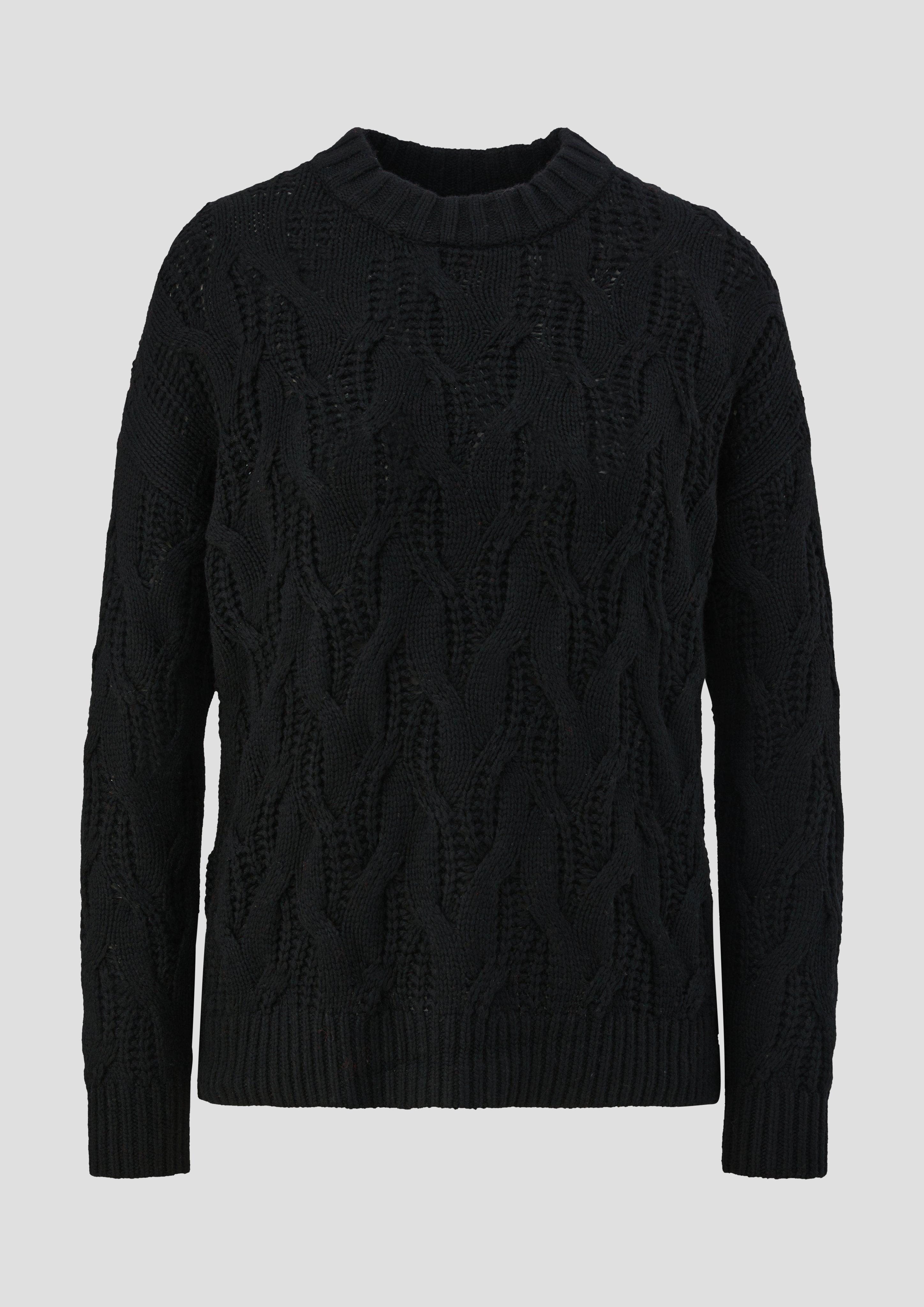 s.Oliver - Strickpullover aus Viskosemix, Damen, schwarz