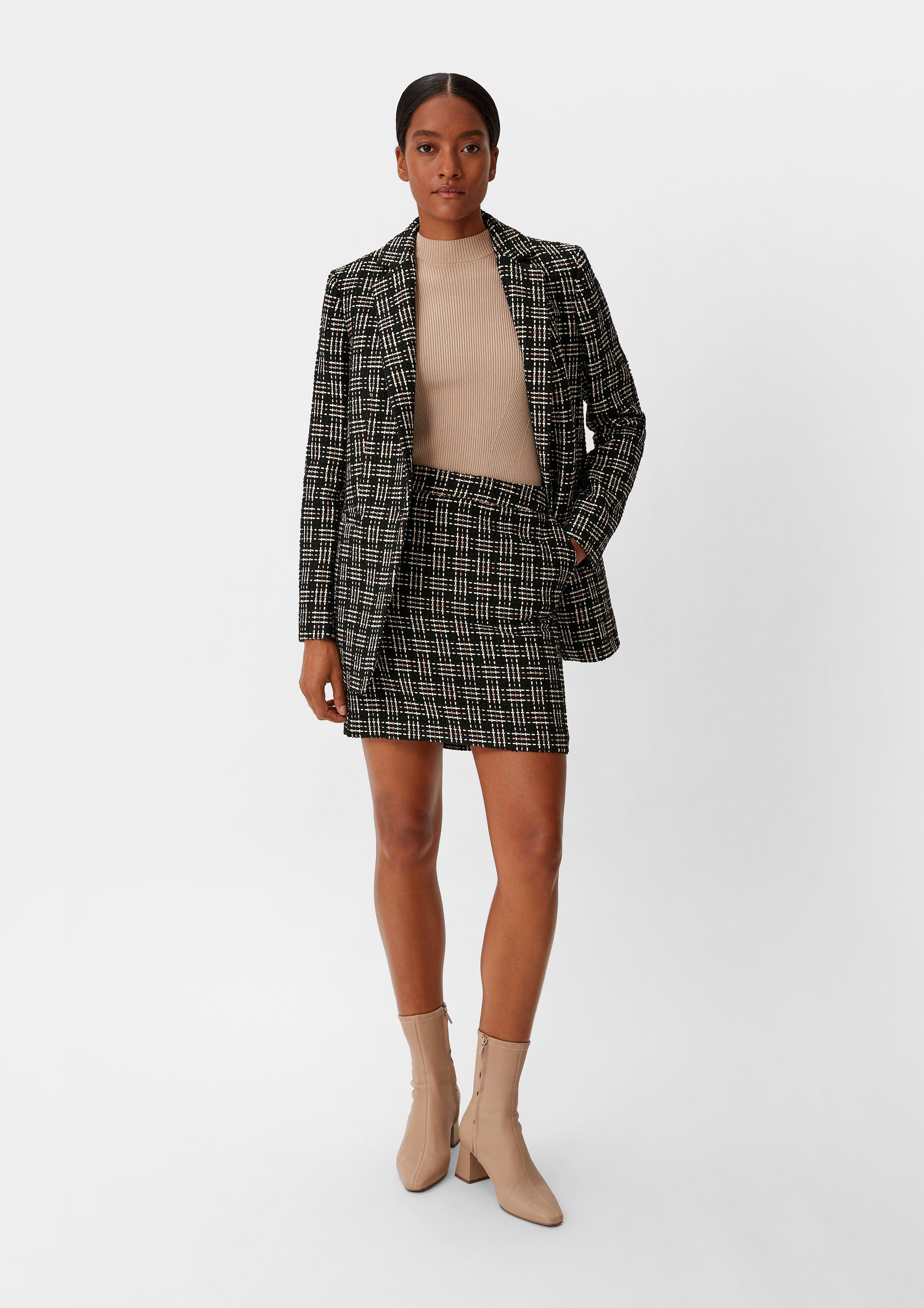 Multi-coloured tweed skirt - Black | SCAYLE