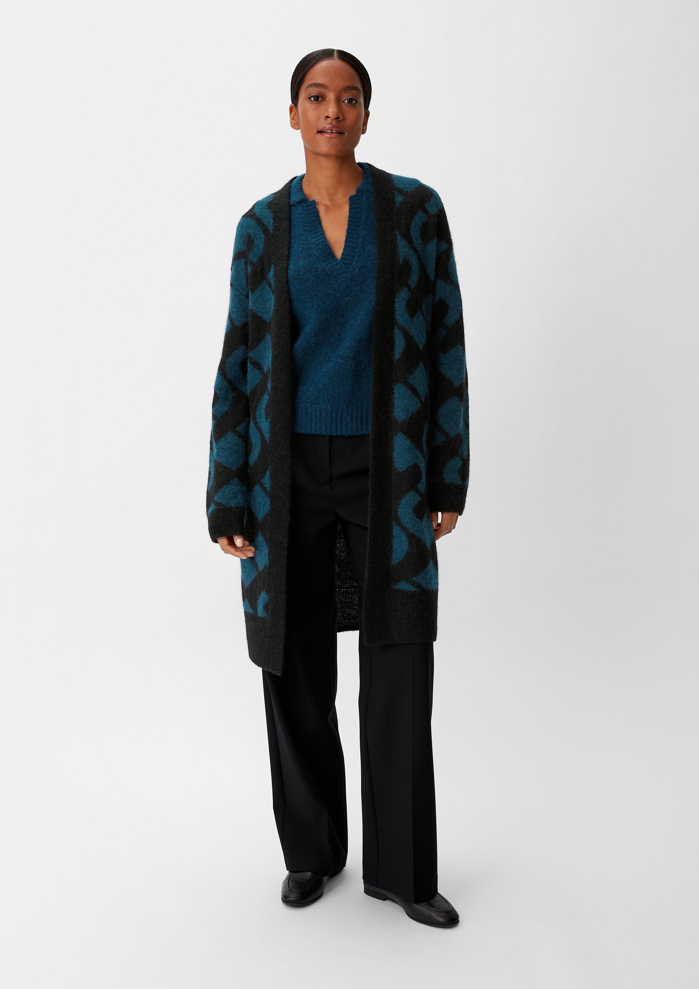Long cardigan - turquoise | Comma Long cardigan - turquoise | Comma
