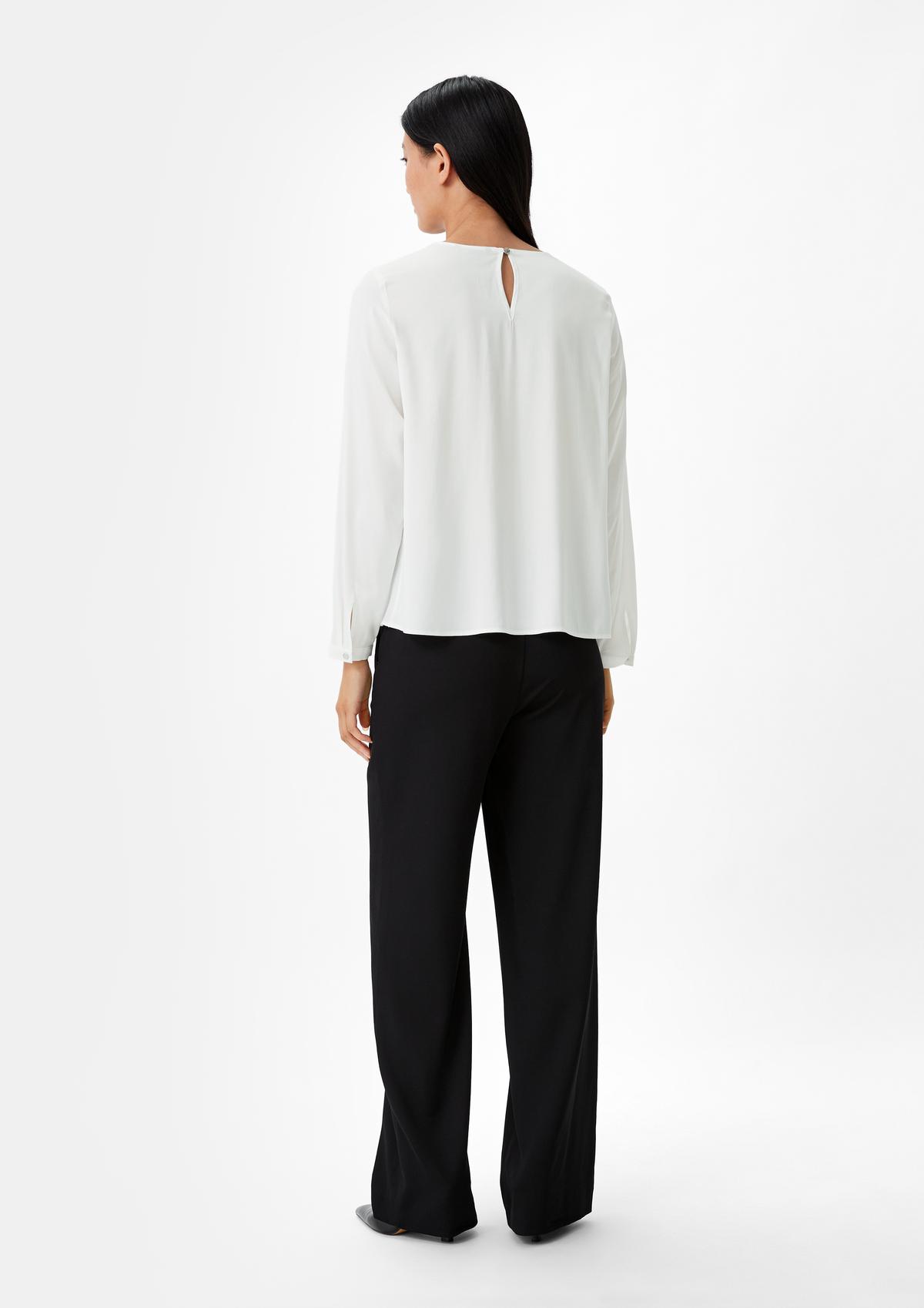 comma Satin blouse with plissé pleats