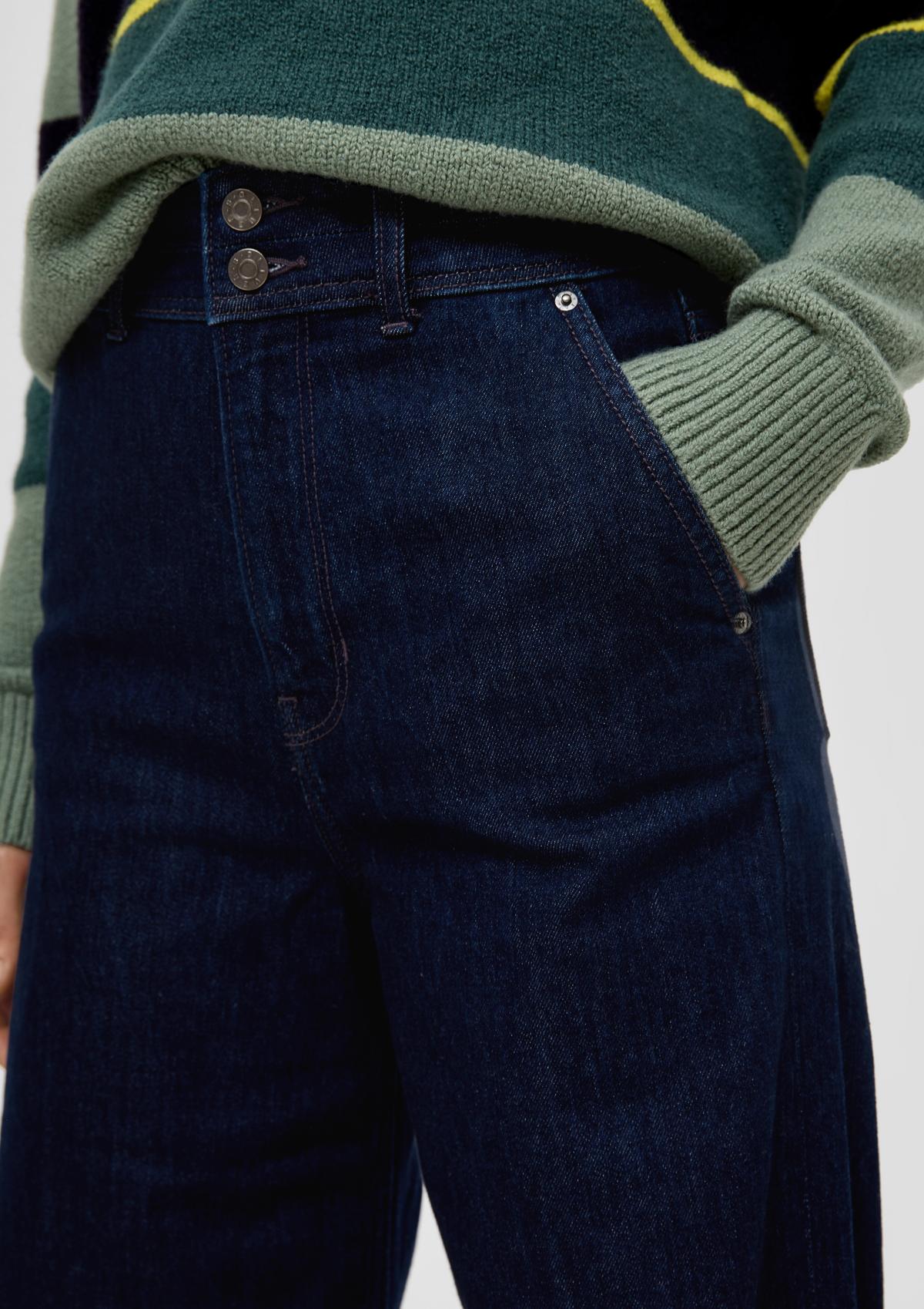 s.Oliver Jeans hlače Suri/ kroj Regular Fit/ visok pas/ široke hlačnice
