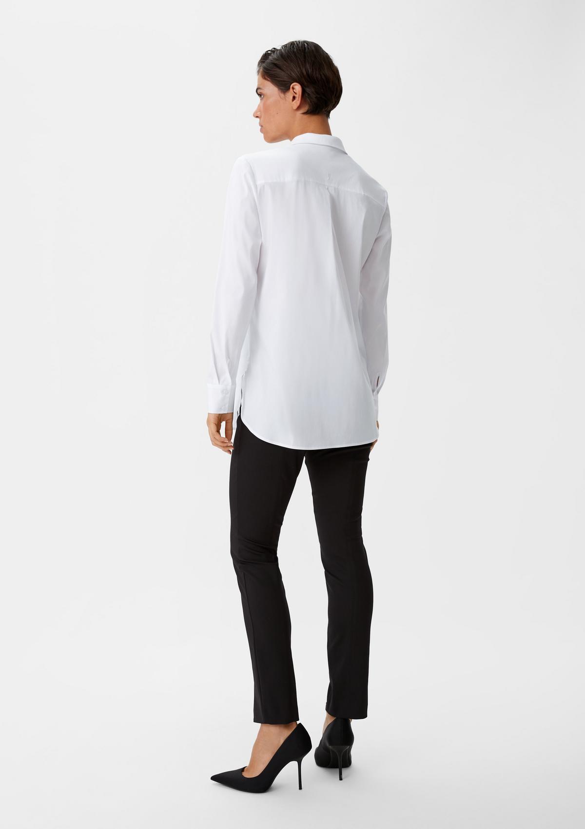 comma Loose-fitting cotton blouse with a mid-length button placket