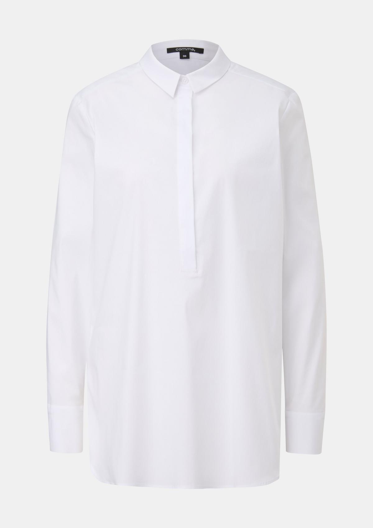 comma Loose-fitting cotton blouse with a mid-length button placket