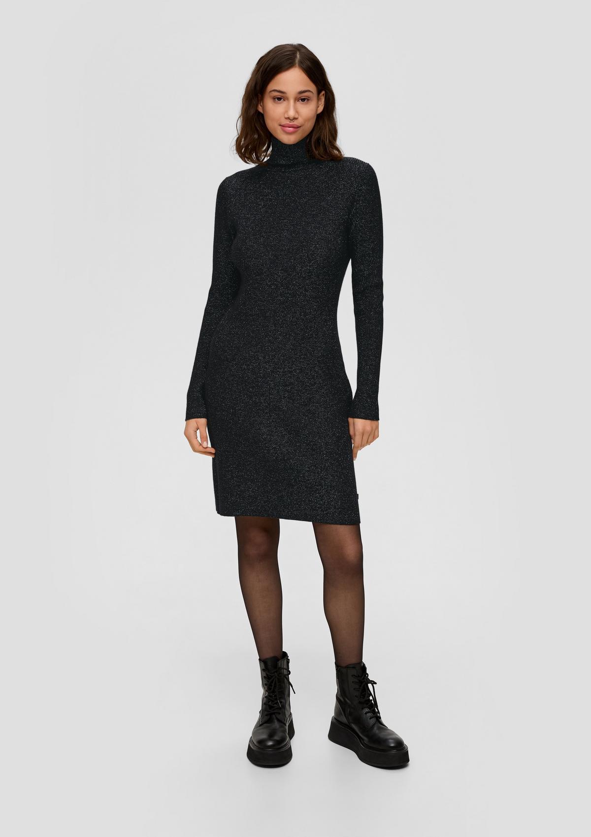 s.Oliver Ribbed knit dress with glitter yarn
