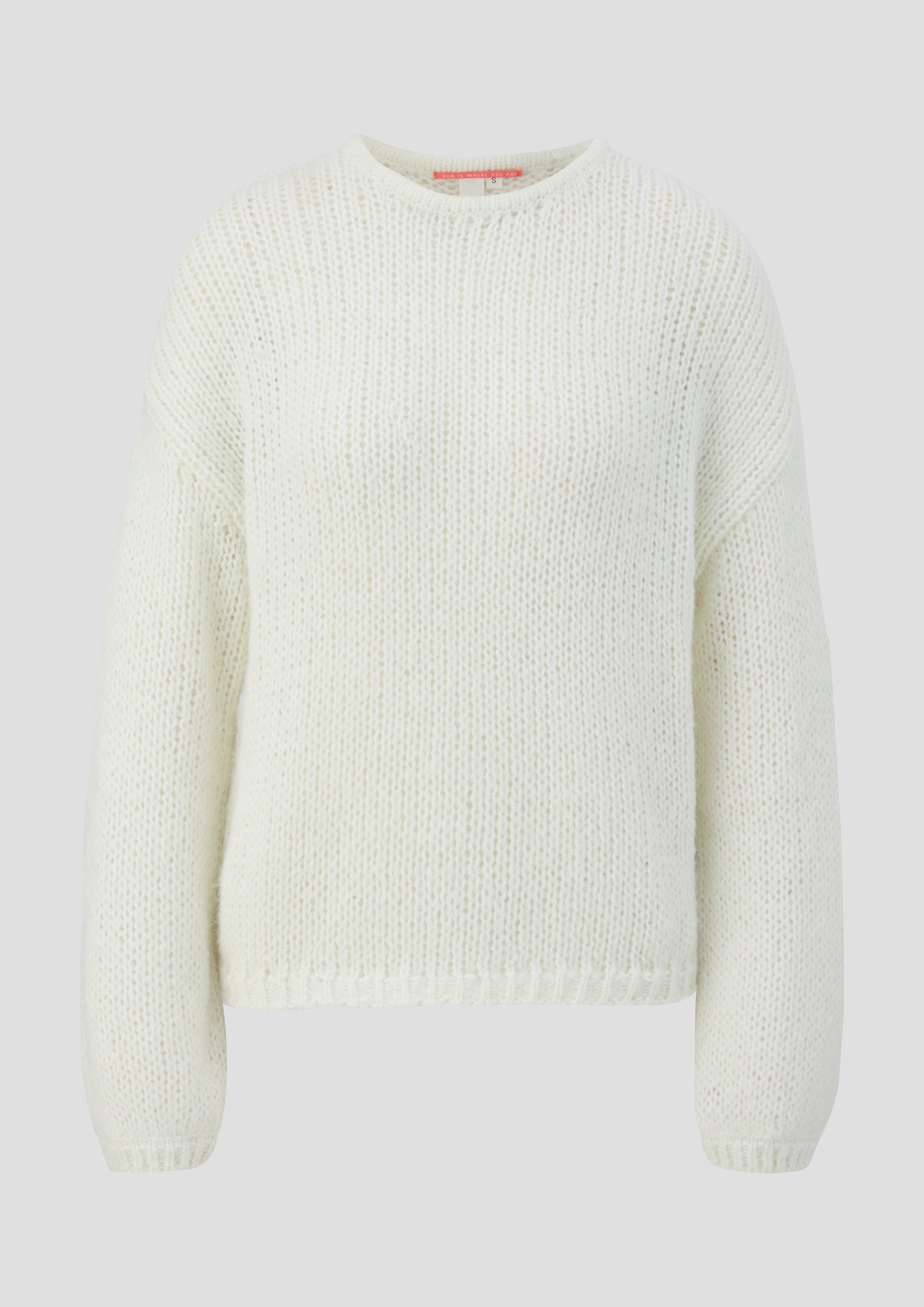 QS - Locker gestrickter Pullover, Damen, Beige