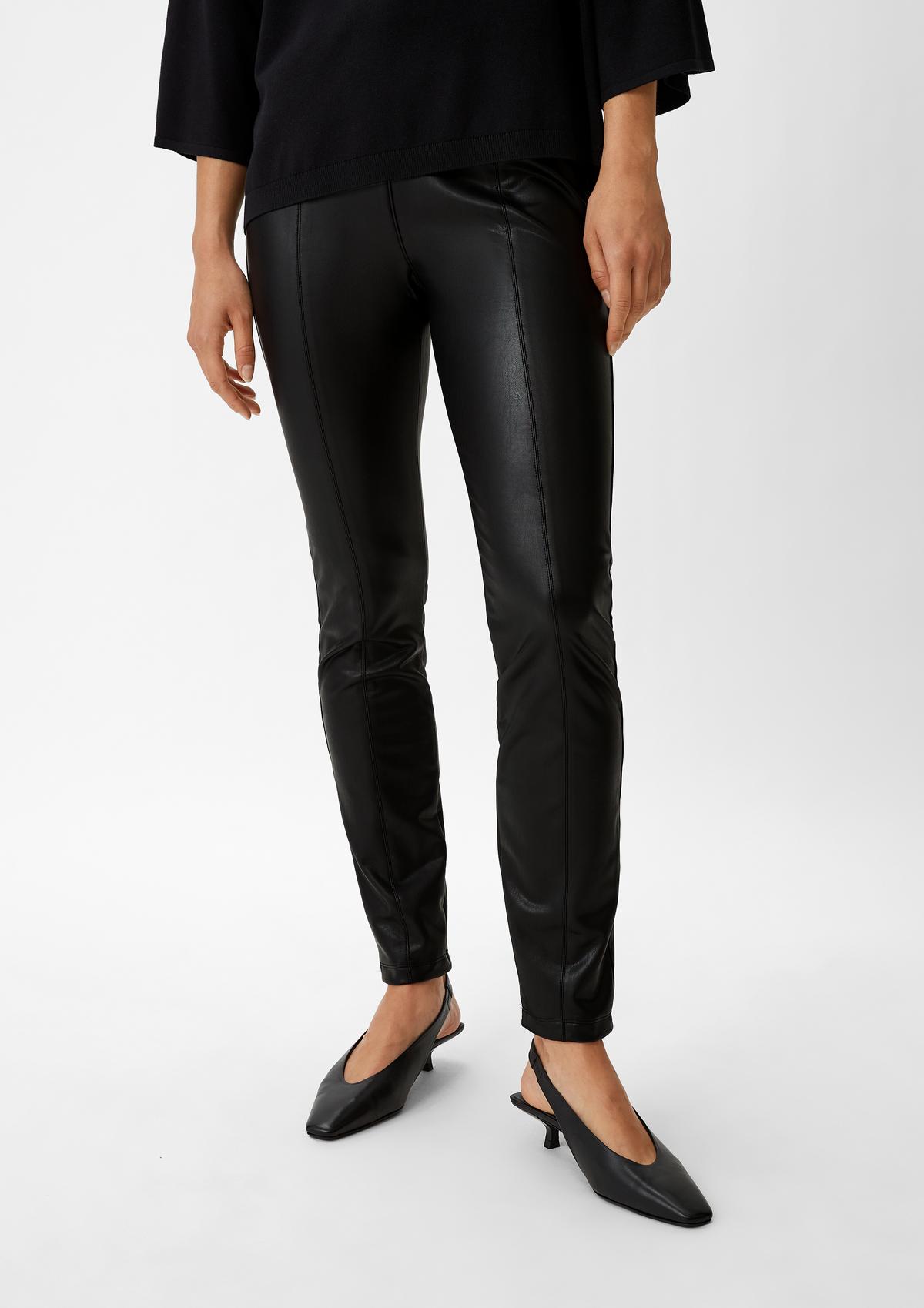 Slim fit: faux leather trousers - black | Comma