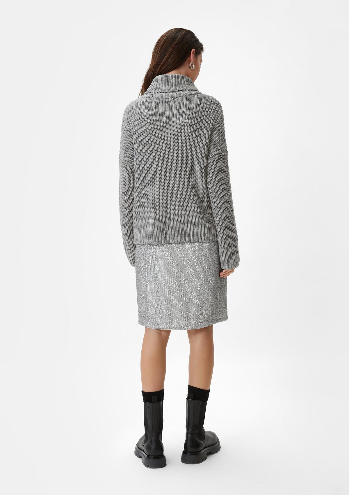 comma Loose-fitting knitted jumper with a polo neck