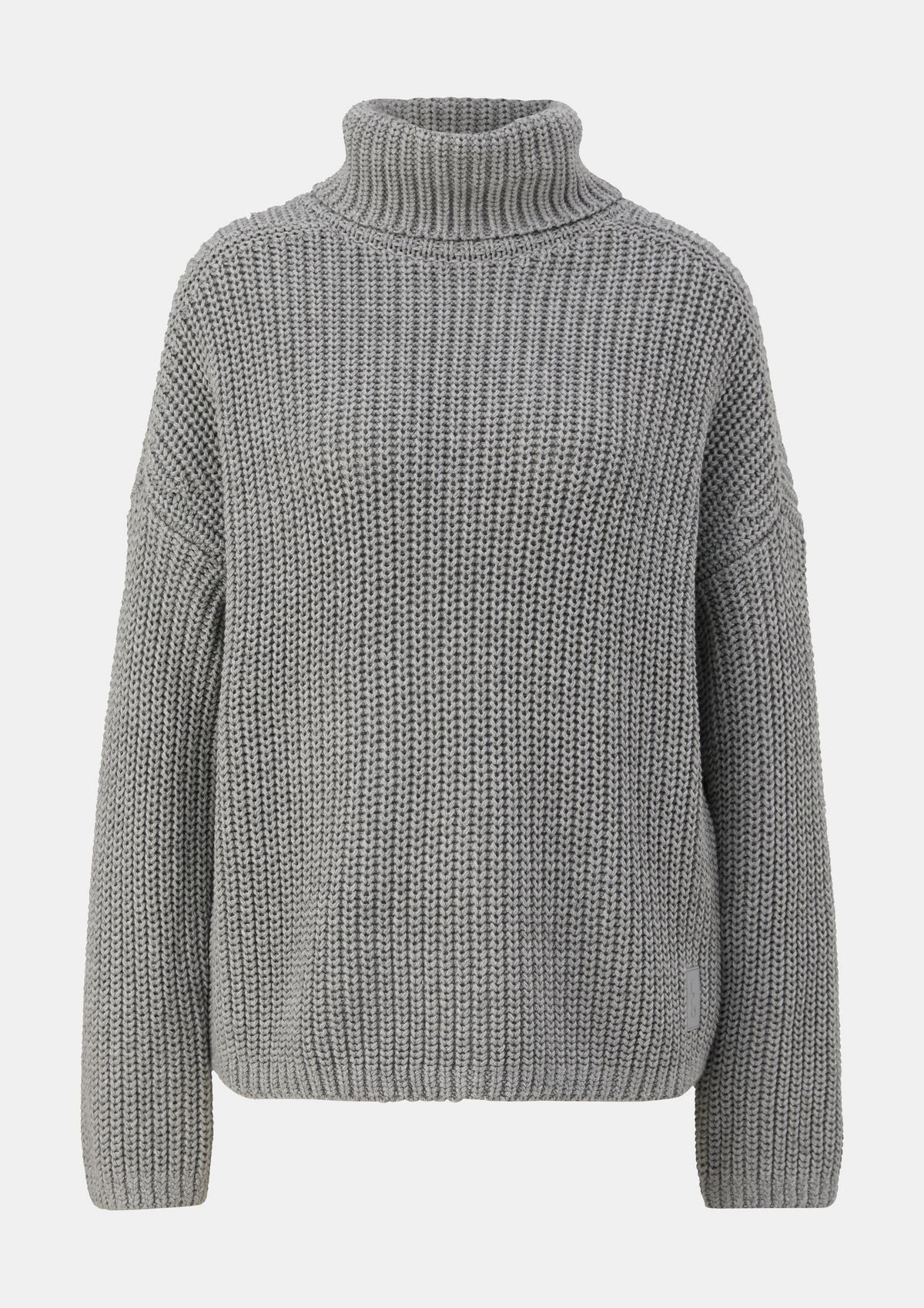 comma Loose-fitting knitted jumper with a polo neck