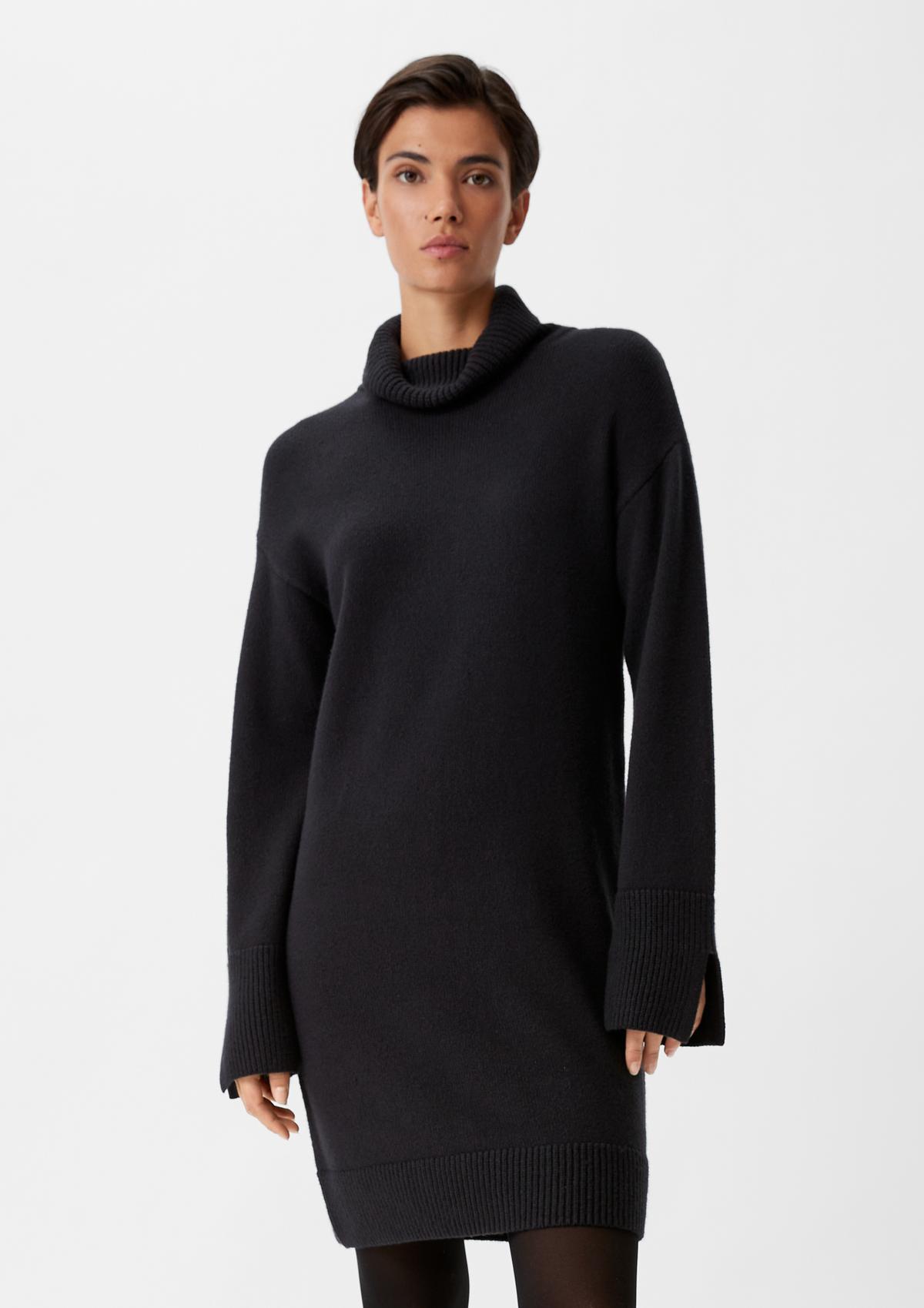 Knit turtleneck dress - black | Comma