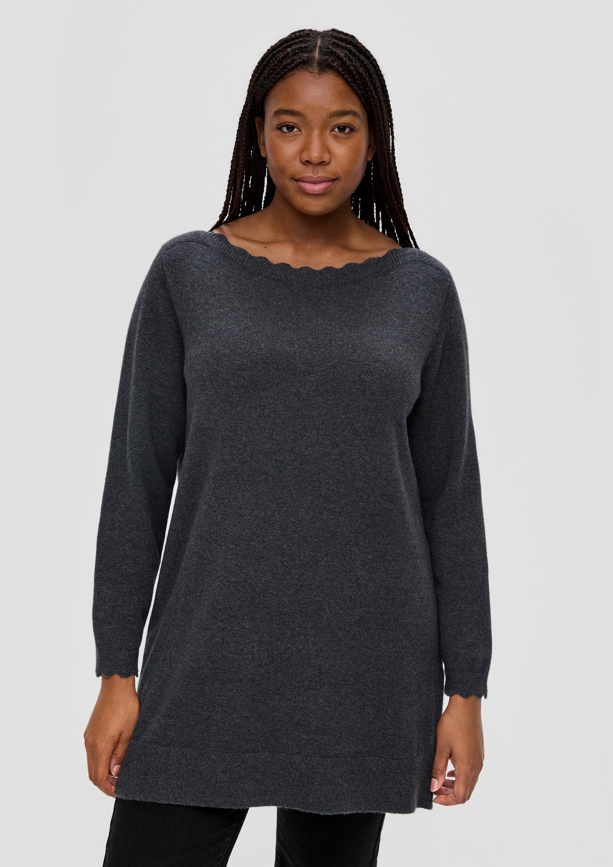 s.Oliver Knitted jumper with a wavy neckline