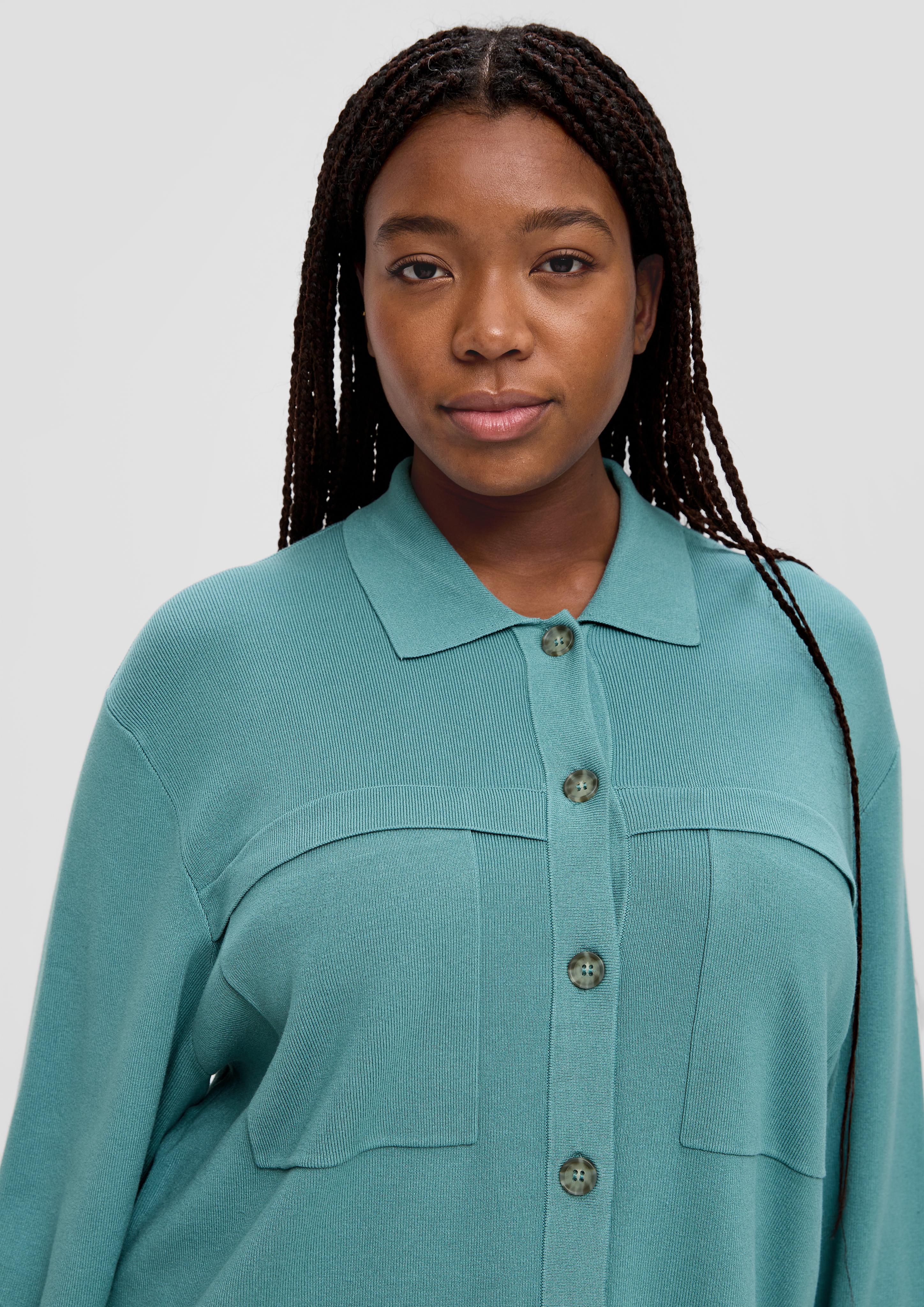 Overshirt mit aufgesetzten Taschen - helles petrol | s.Oliver