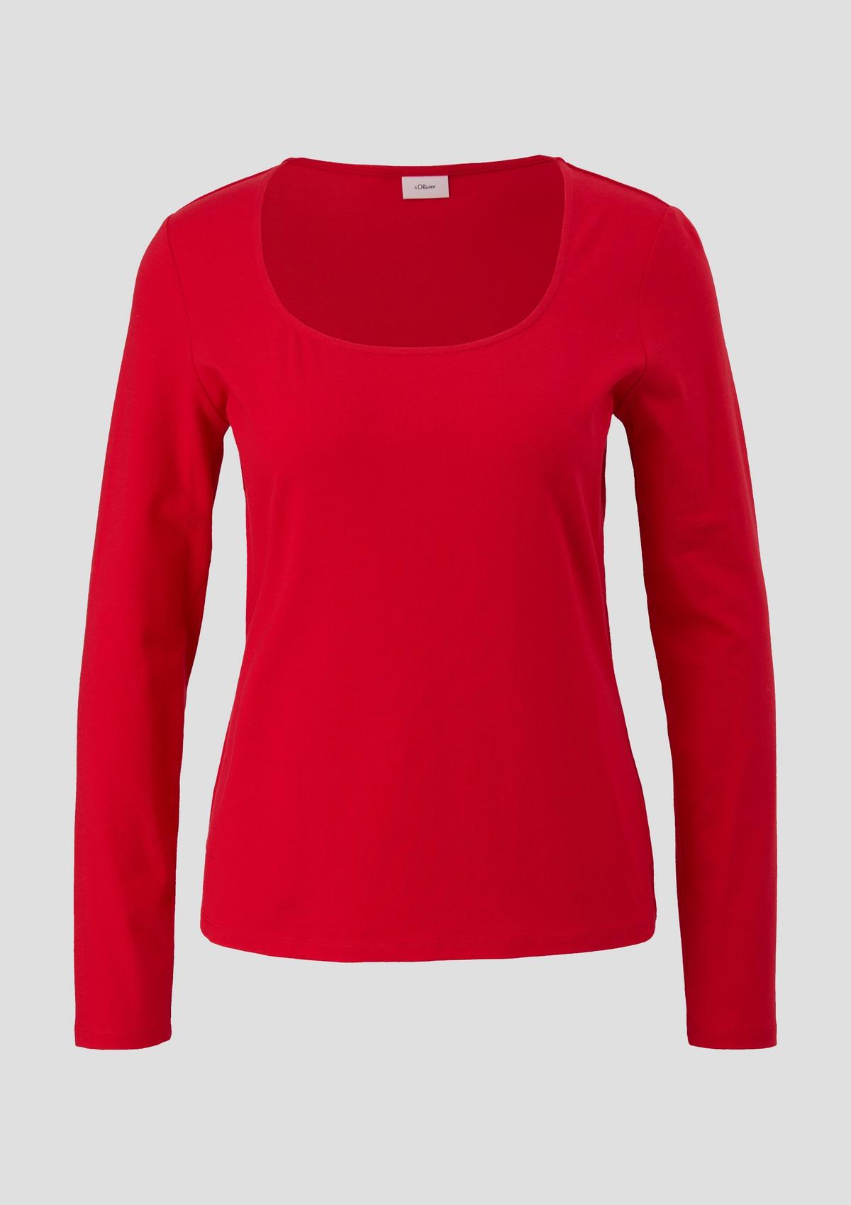 s.Oliver Long sleeve top in blended cotton and modal