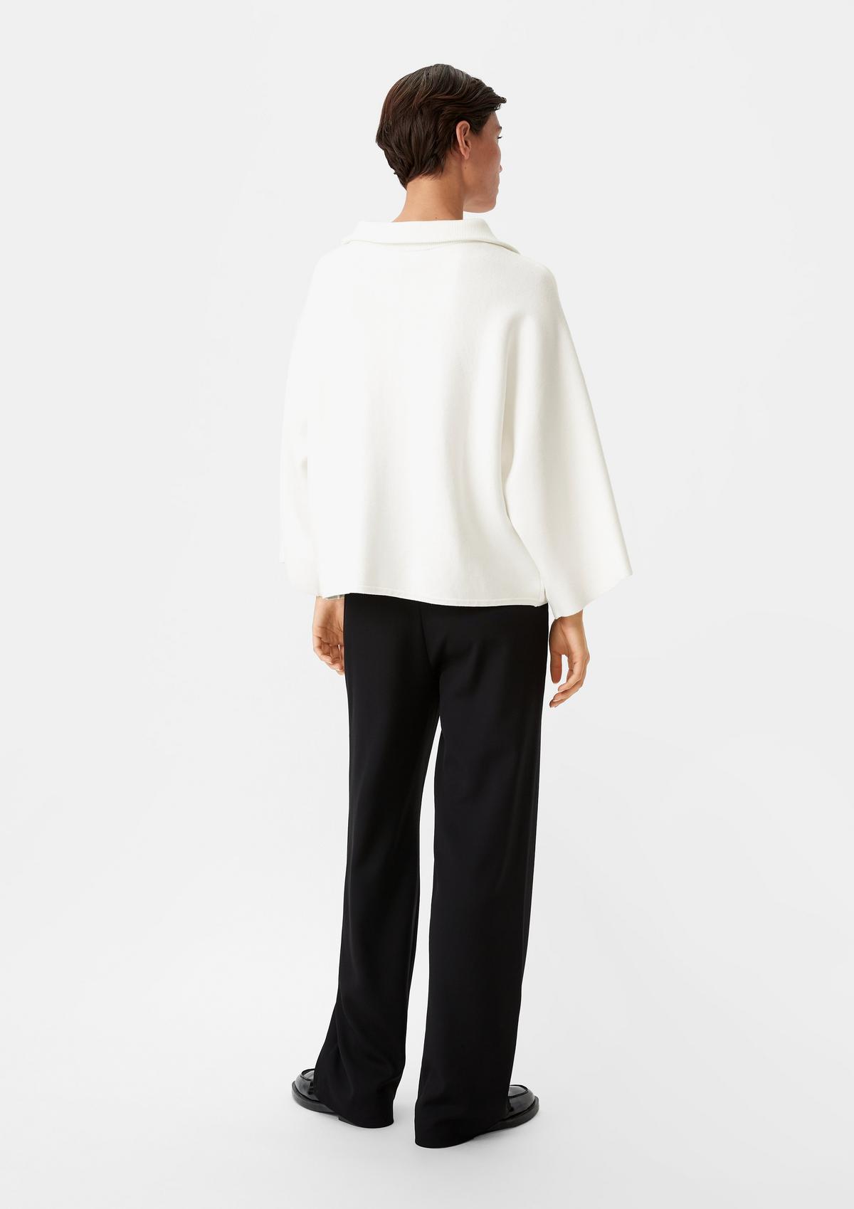 comma Poncho jumper with stand-up collar
