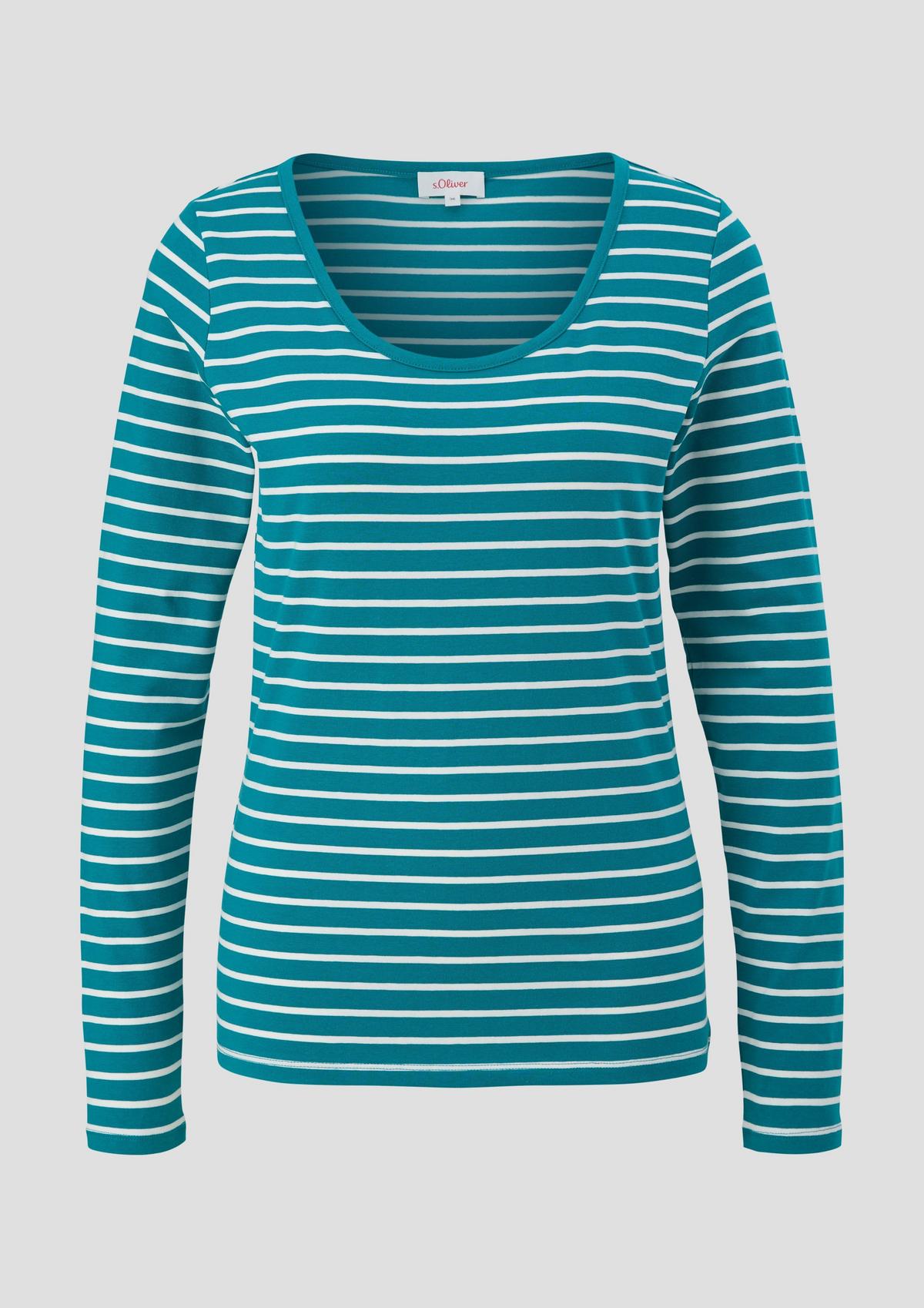 Long sleeve top of made cotton - stretch blue