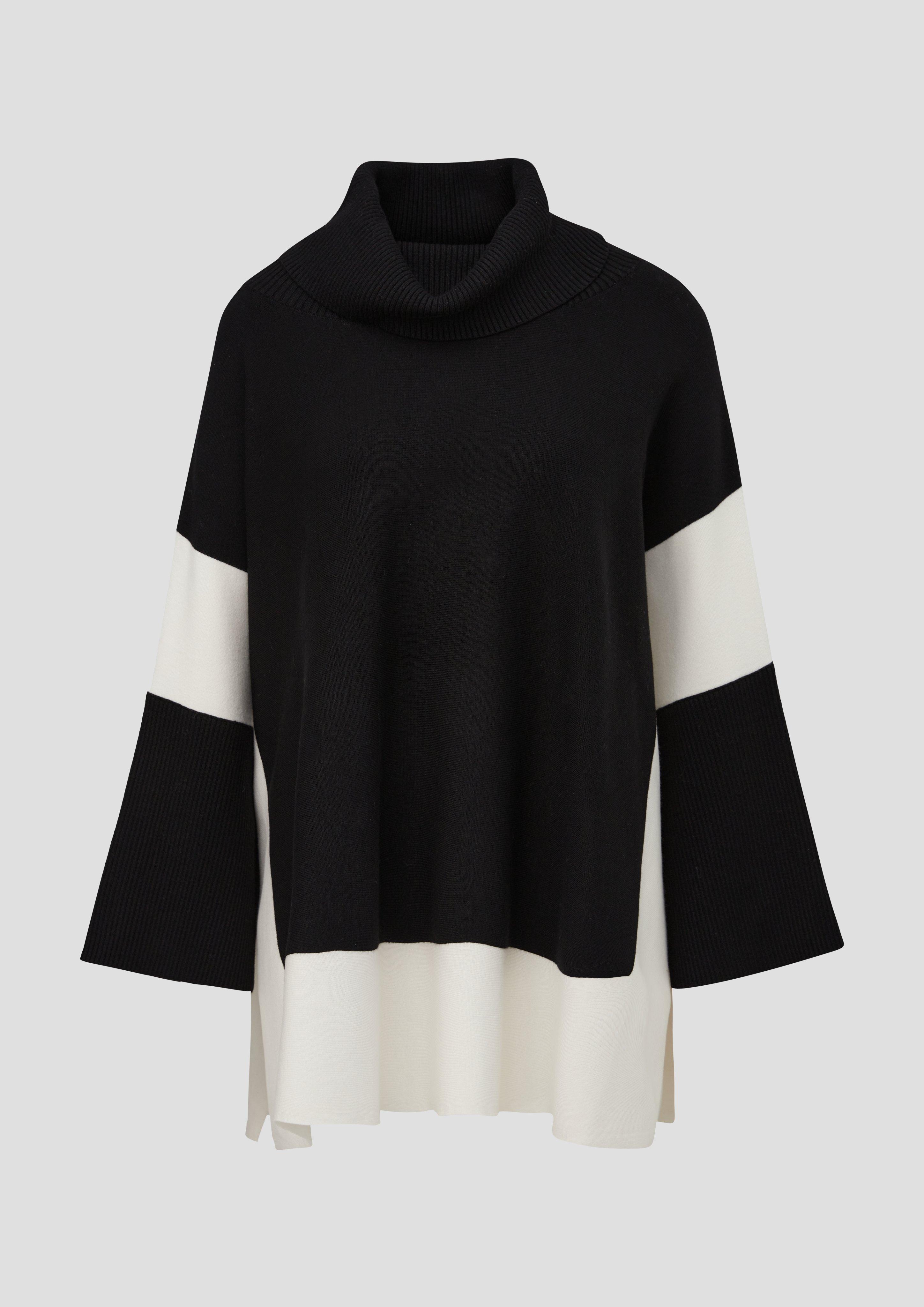 s.Oliver - Poncho mit Viskose, Damen, schwarz