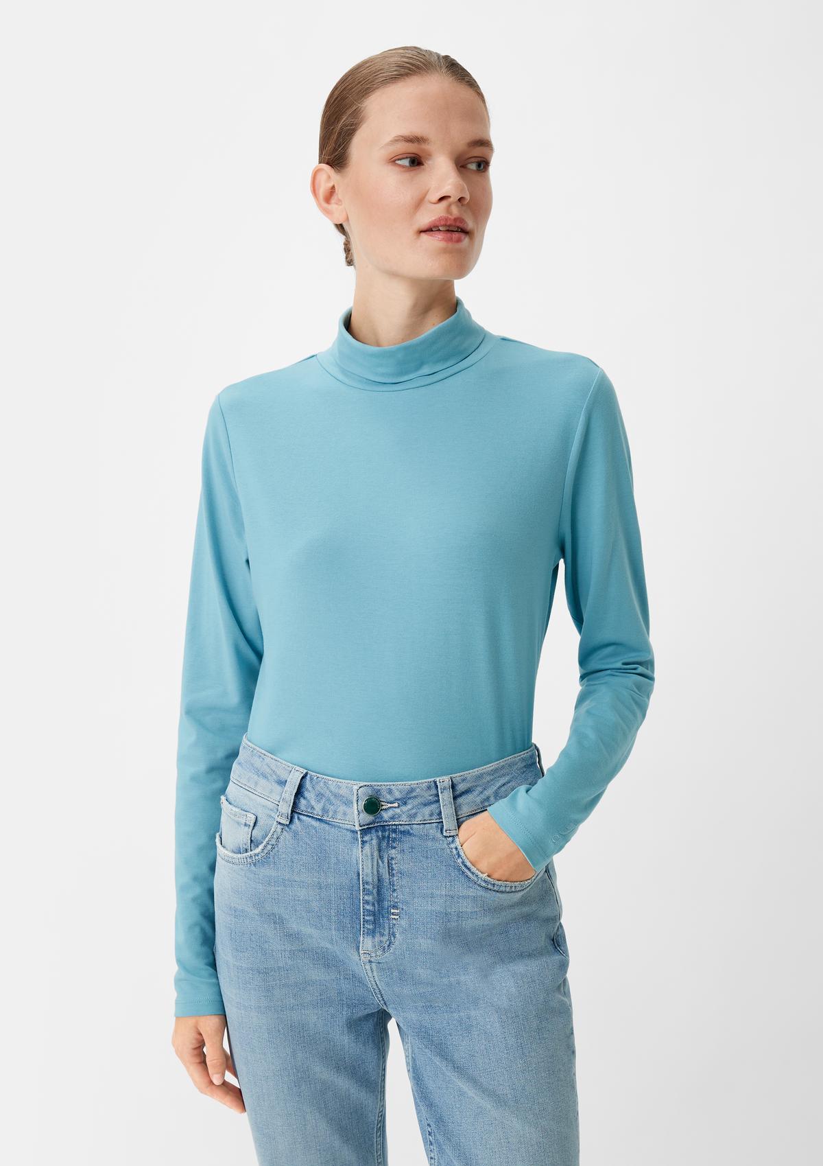 Knit jersey polo neck jumper - pale turquoise | Comma