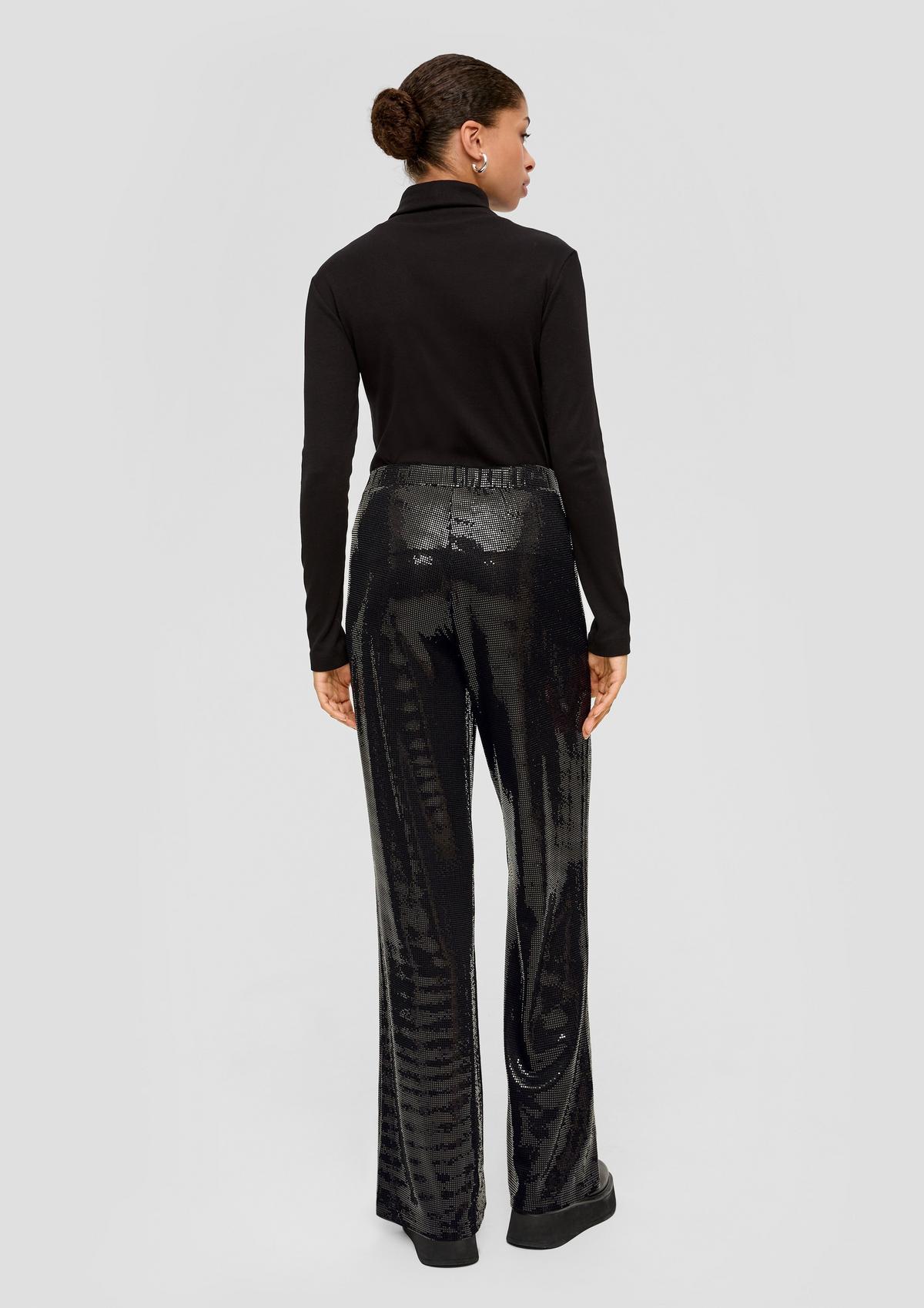 s.Oliver Regular fit: sequin trousers with a flared leg