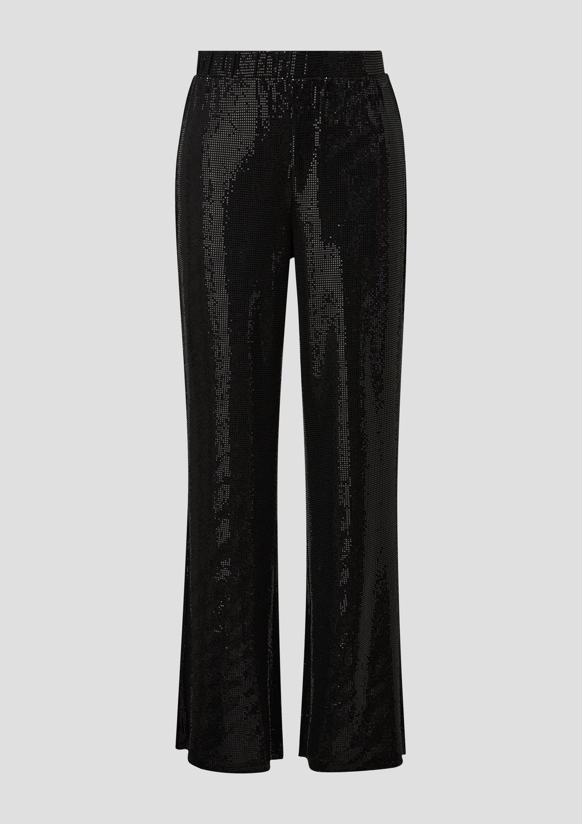 s.Oliver Regular fit: sequin trousers with a flared leg