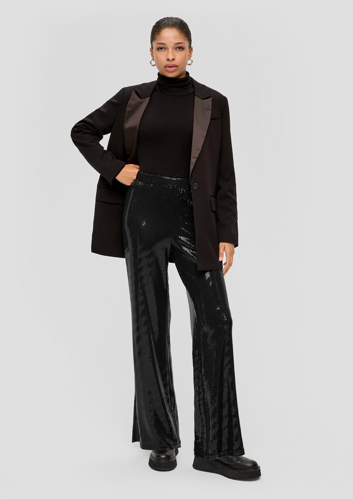 Regular fit: sequin trousers with a flared leg