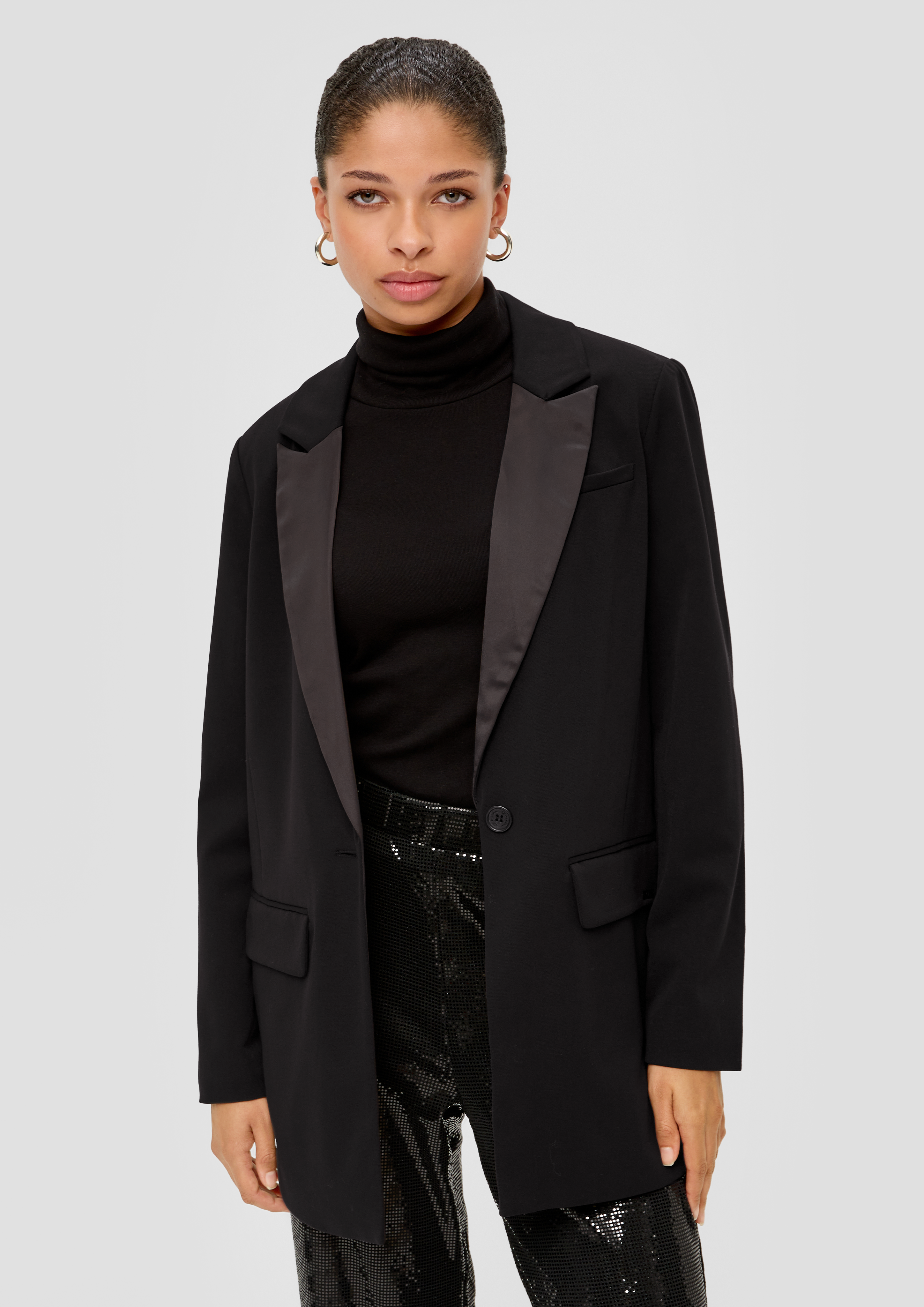 S.Oliver Blazer mit Satin-Kragen